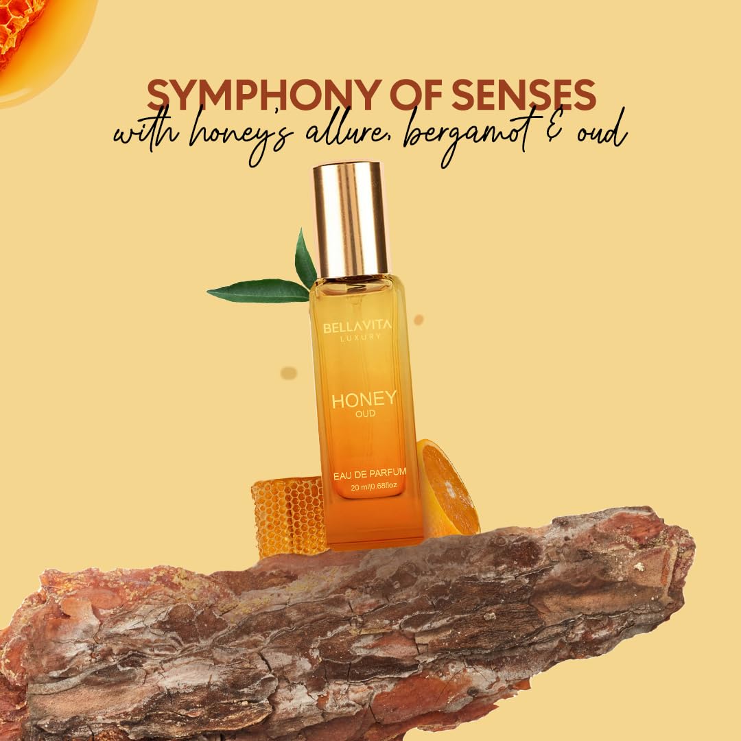 Bellavita Luxury Honey oud Eau de Parfum | 20 ml (0.7 fl.oz.) | Travel Size Perfume