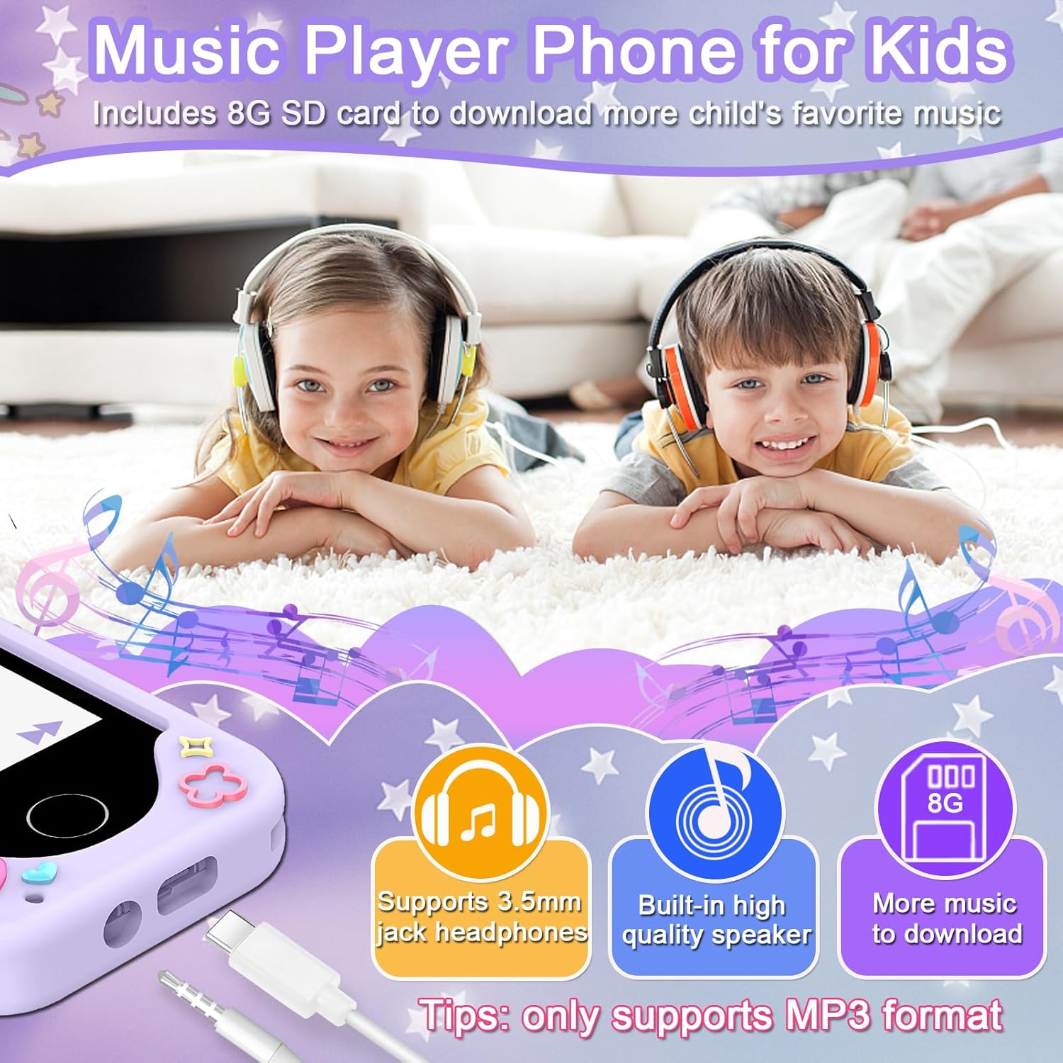 Luoba kids smart phone for girls, colorful toy cell phone with buttons and screen, suitable for ages 3-10, Christmas birthday gift