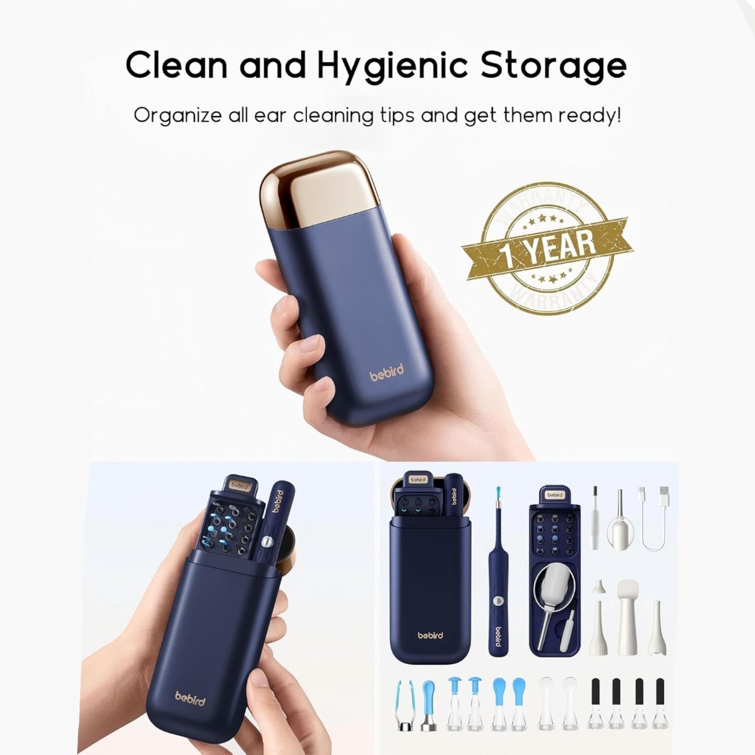bebirdpromax Earsight Plus I35R ear wax removal tool with camera, showing the smart visual ear cleaner with camera and ergonomic design.