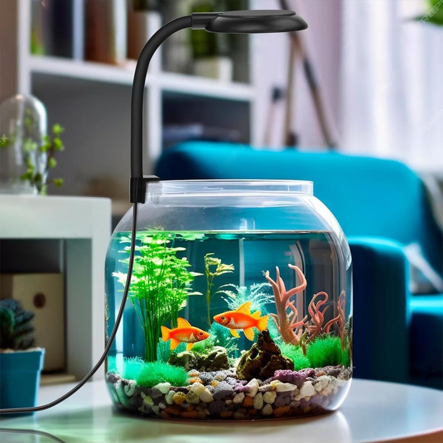 DaToo 7W dimmable mini clip-on aquarium light with USB connection, suitable for small fish tanks or aquariums.