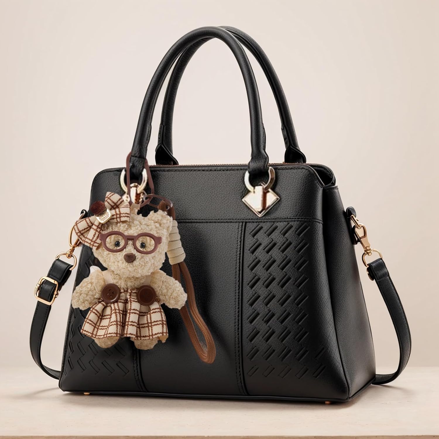 Plush Bear & Bunny Keychain and Bag Charm 2 in 1 – Cute Bag Charm for Purse