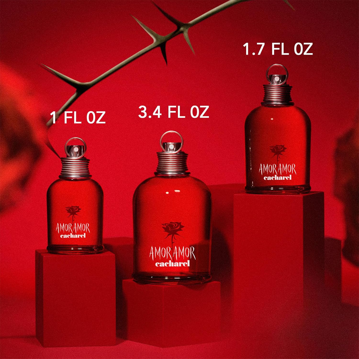 Elefair Cacharel Amor Amor Eau de Toilette for women featuring a fruity fragrance with vanilla notes, displayed in a sleek perfume bottle.