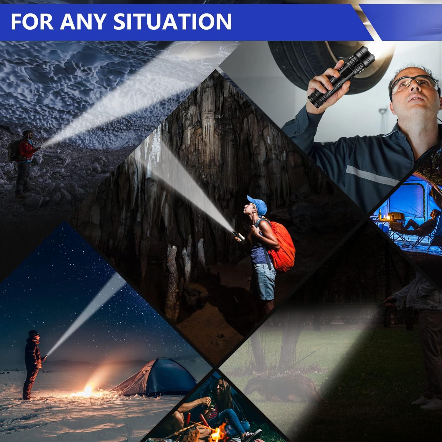 Esgofo Flashlights High Lumens 10000 Rechargeable, Super Bright