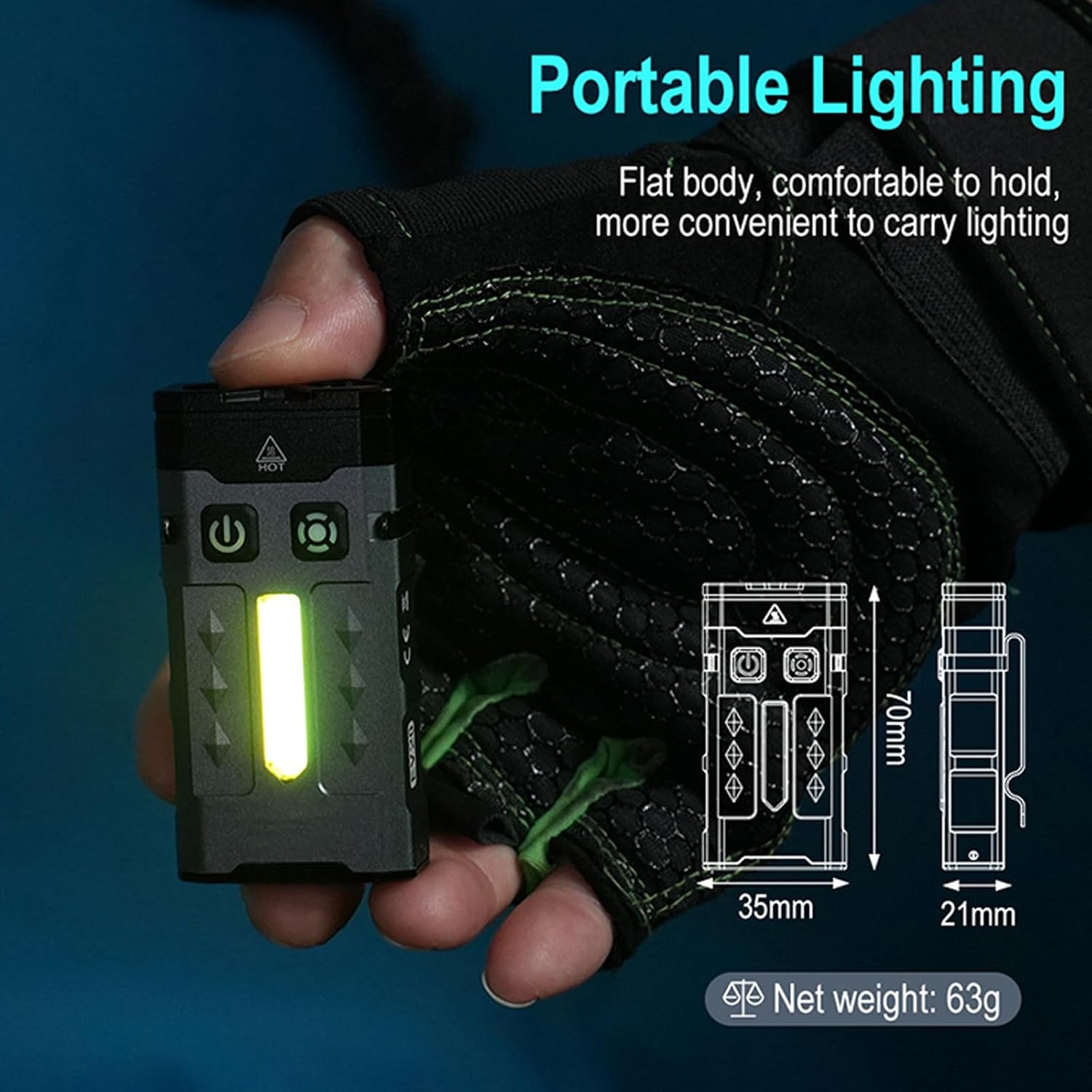 1100 Lumen Small EDC Keychain Flashlight with Green Beam - Rechargeable RGB