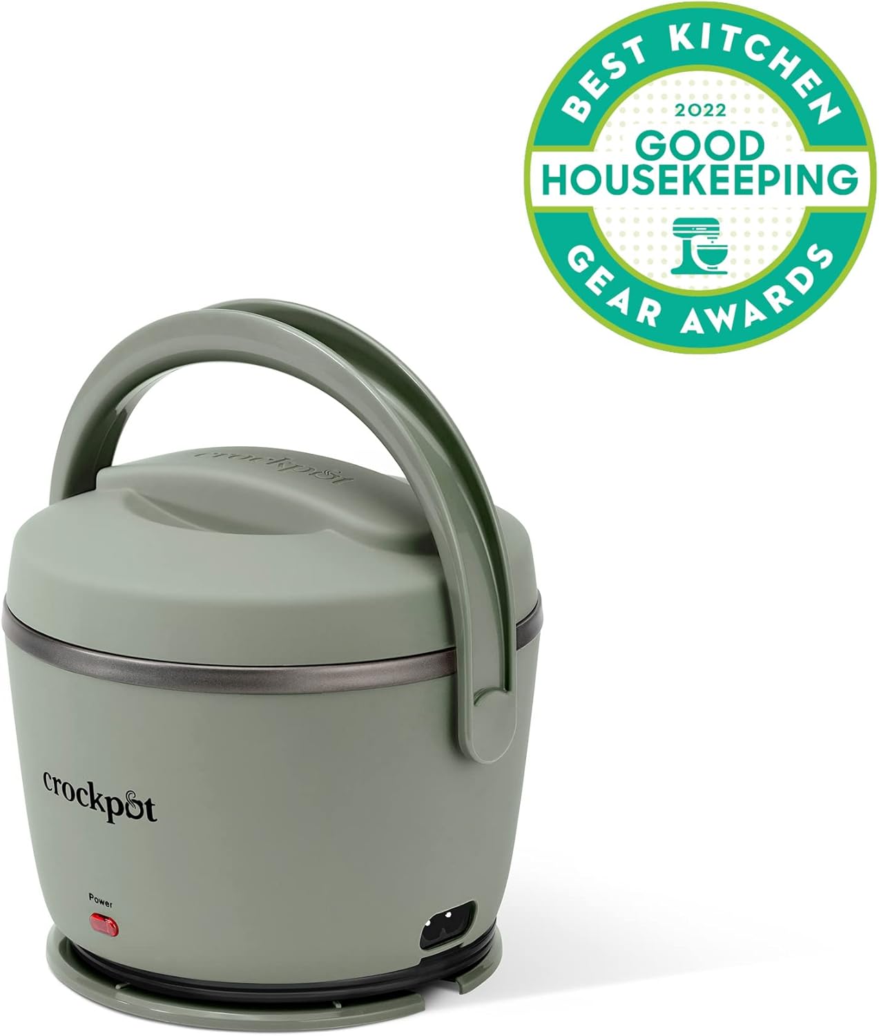 Crock-Pot portable electric lunch box in moonshine green with 20-ounce food warmer, compact and easy to carry.
