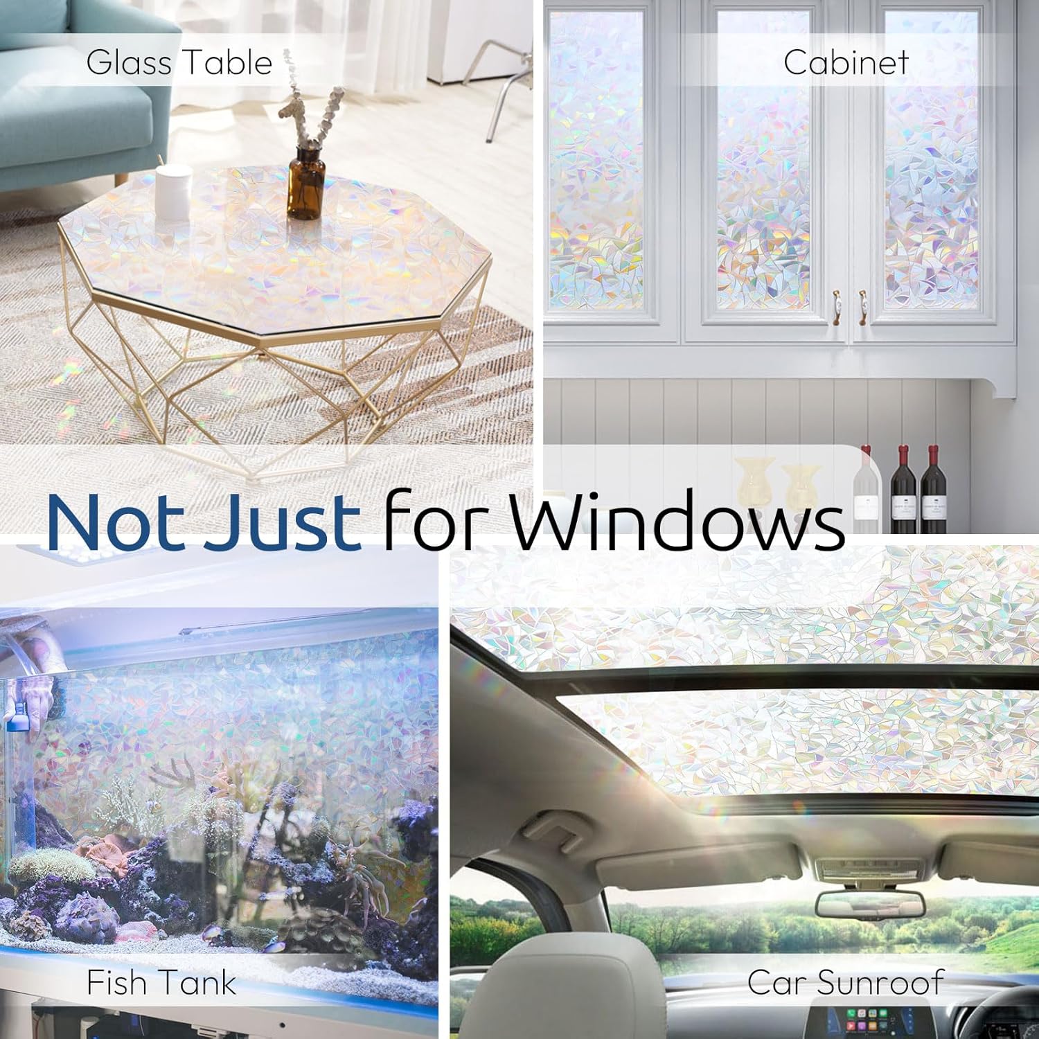 rabbitgoo rainbow window privacy film with decorative colorful design on a glass window for privacy and style.