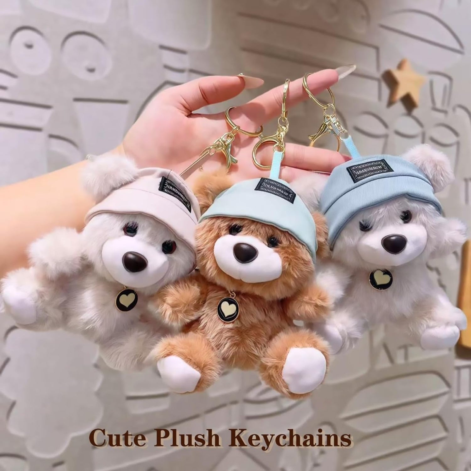 Cute Key Chain Plush Bear Bag Charm Teddy Bear Keychain Gift For Handbag,Purse