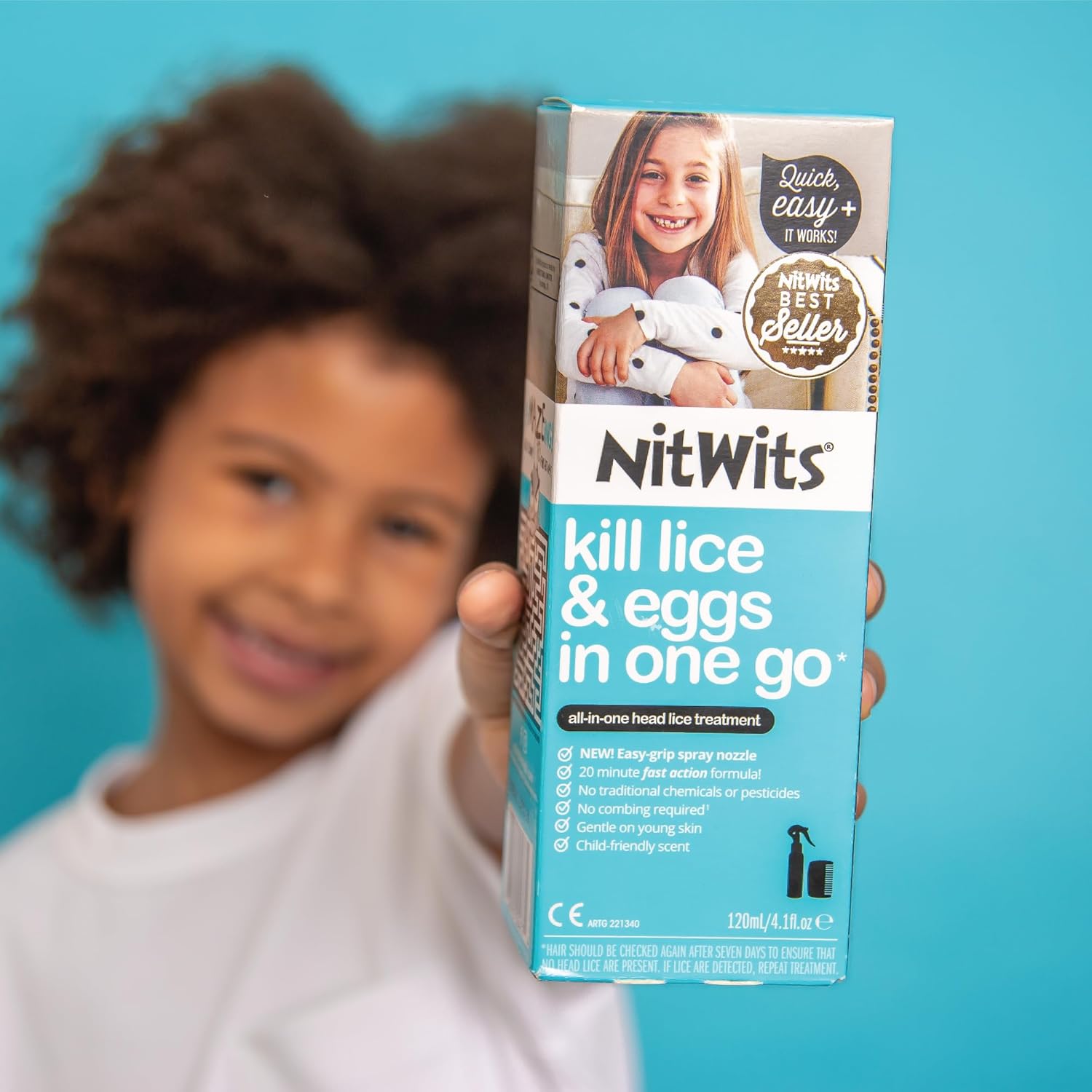 NitWits All-in-One Head Lice Treatment Spray, Kills Lice, Super Lice & Eggs