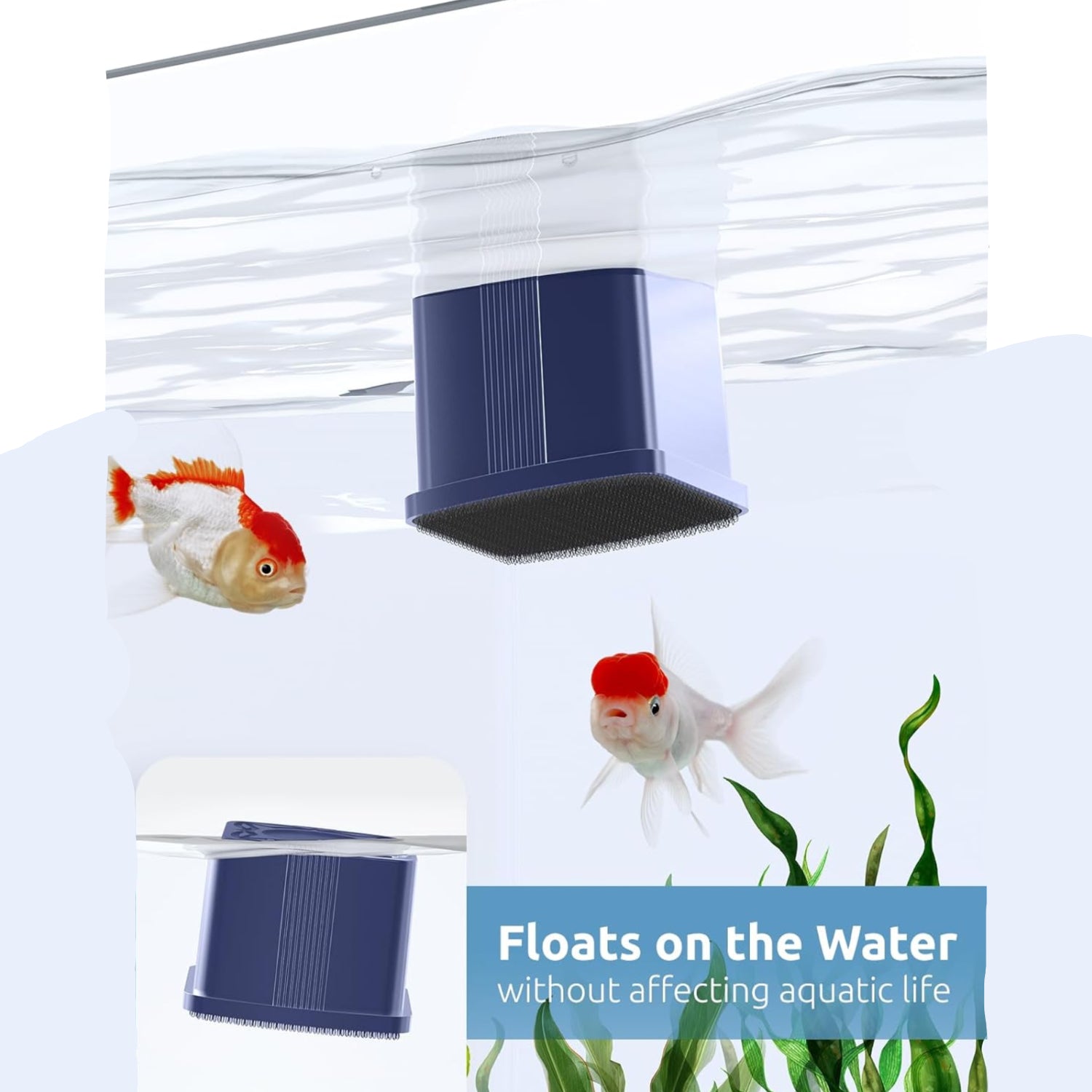 SEAOURA aquarium magnetic cleaner with built-in thermometer for fish tanks, compact and easy to use for maintaining clean aquariums.