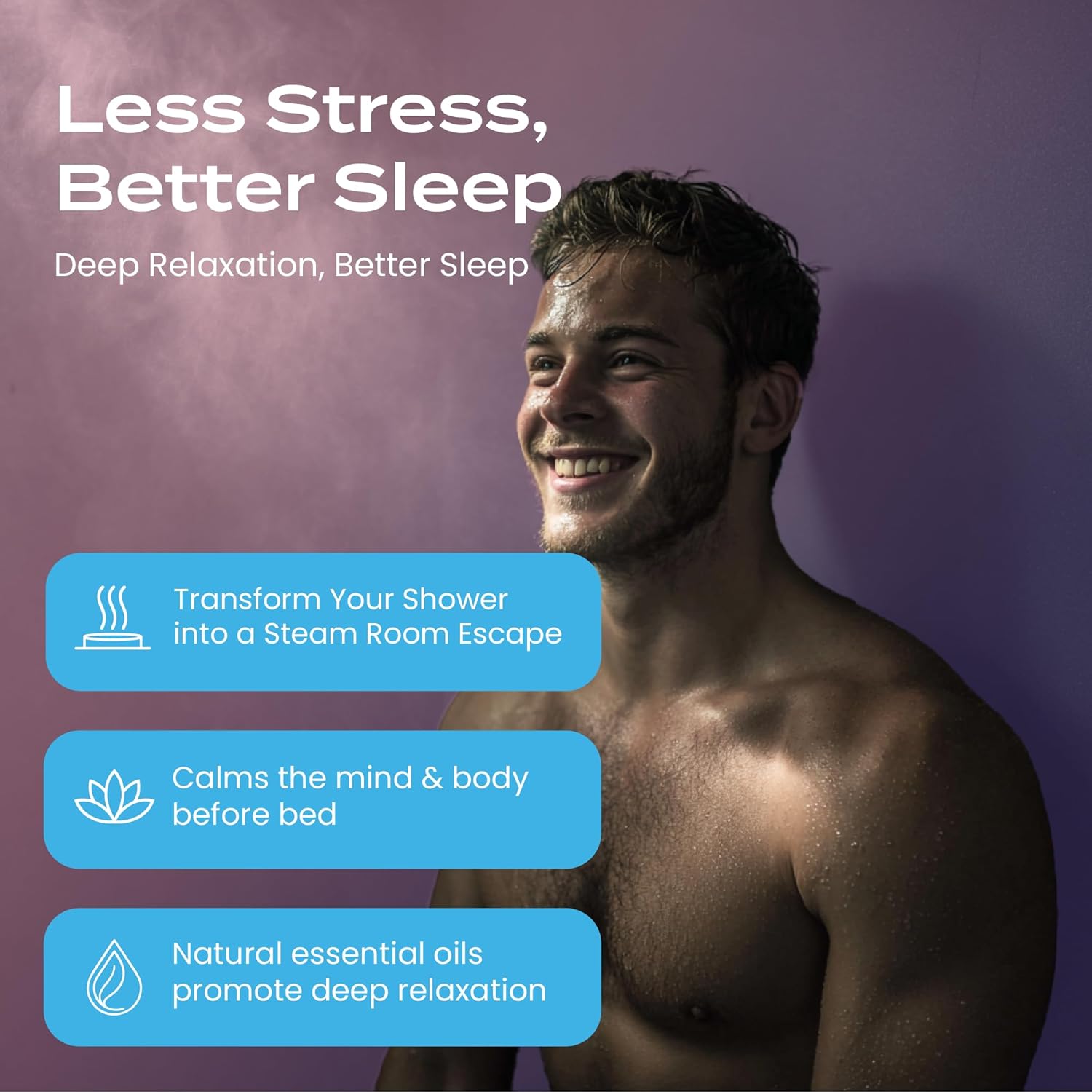 Body Restore Shower Steamers Aromatherapy 6-pack with colorful steamers designed for a soothing shower experience.