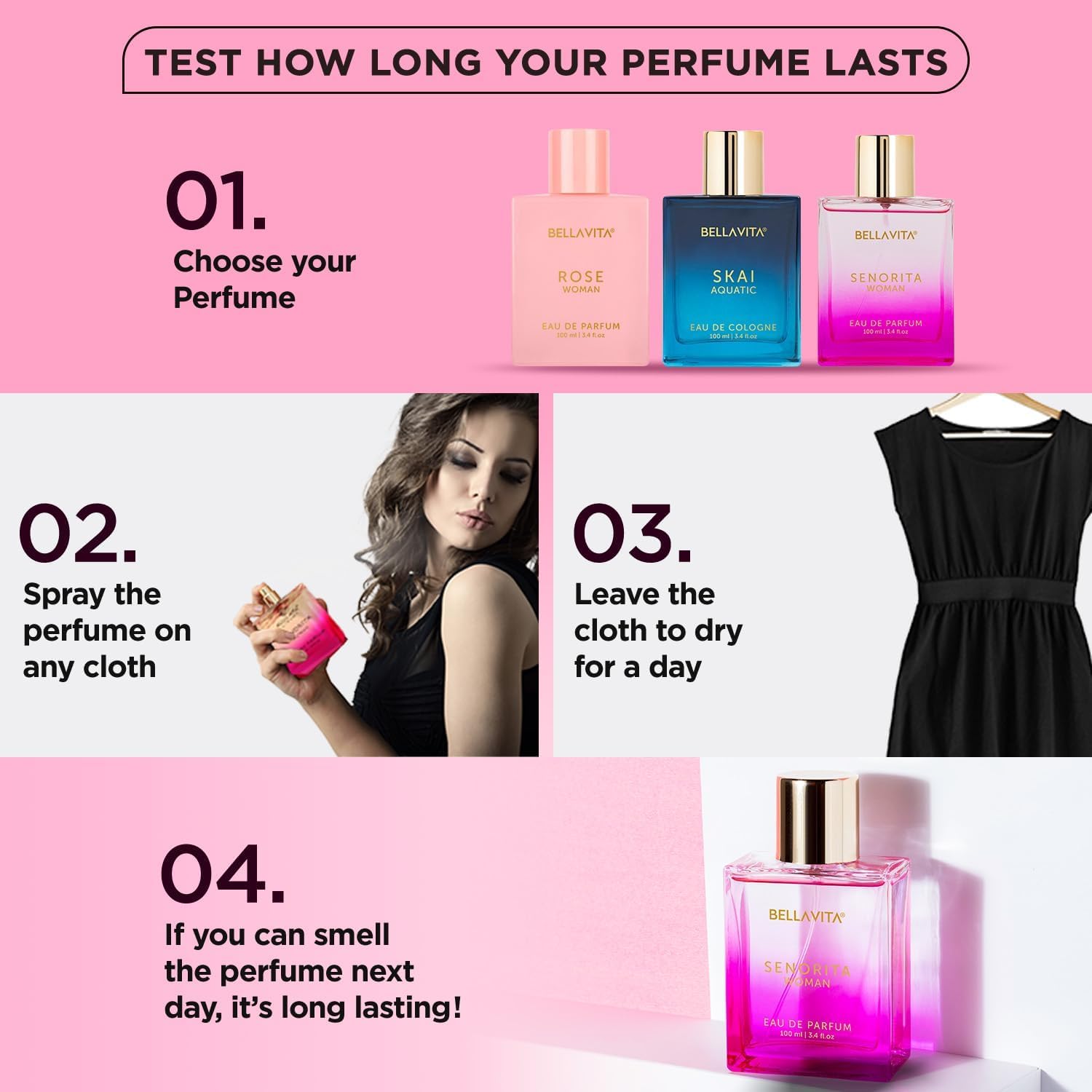 Bellavita Luxury Senorita Eau de Parfum | 100 ml (3.4 fl.oz.) | Perfume for Women