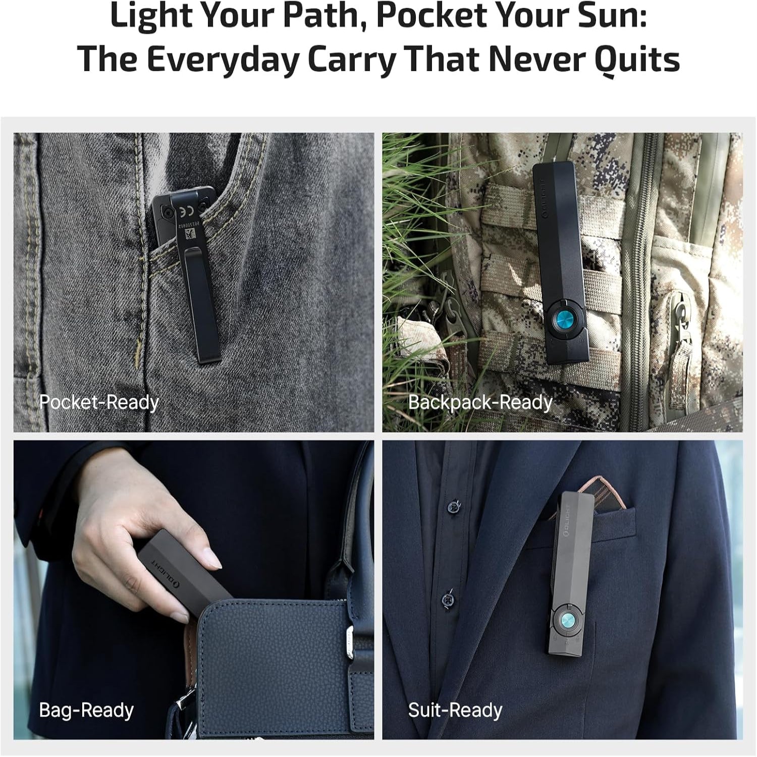 OLIGHT ArkPro EDC Flat Flashlight Rechargeable with Green Beam