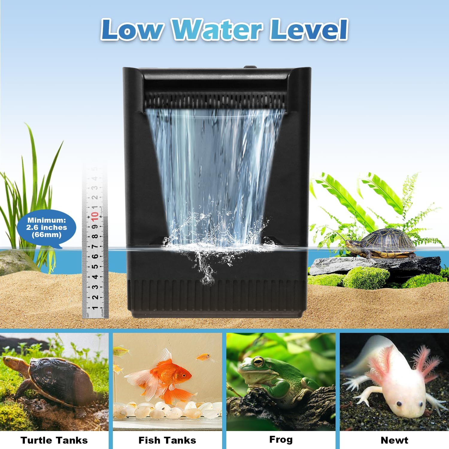 Turtle Tank Filter w/ U-V Light for Large 40-150 Gal Tank 4-Stage Flow