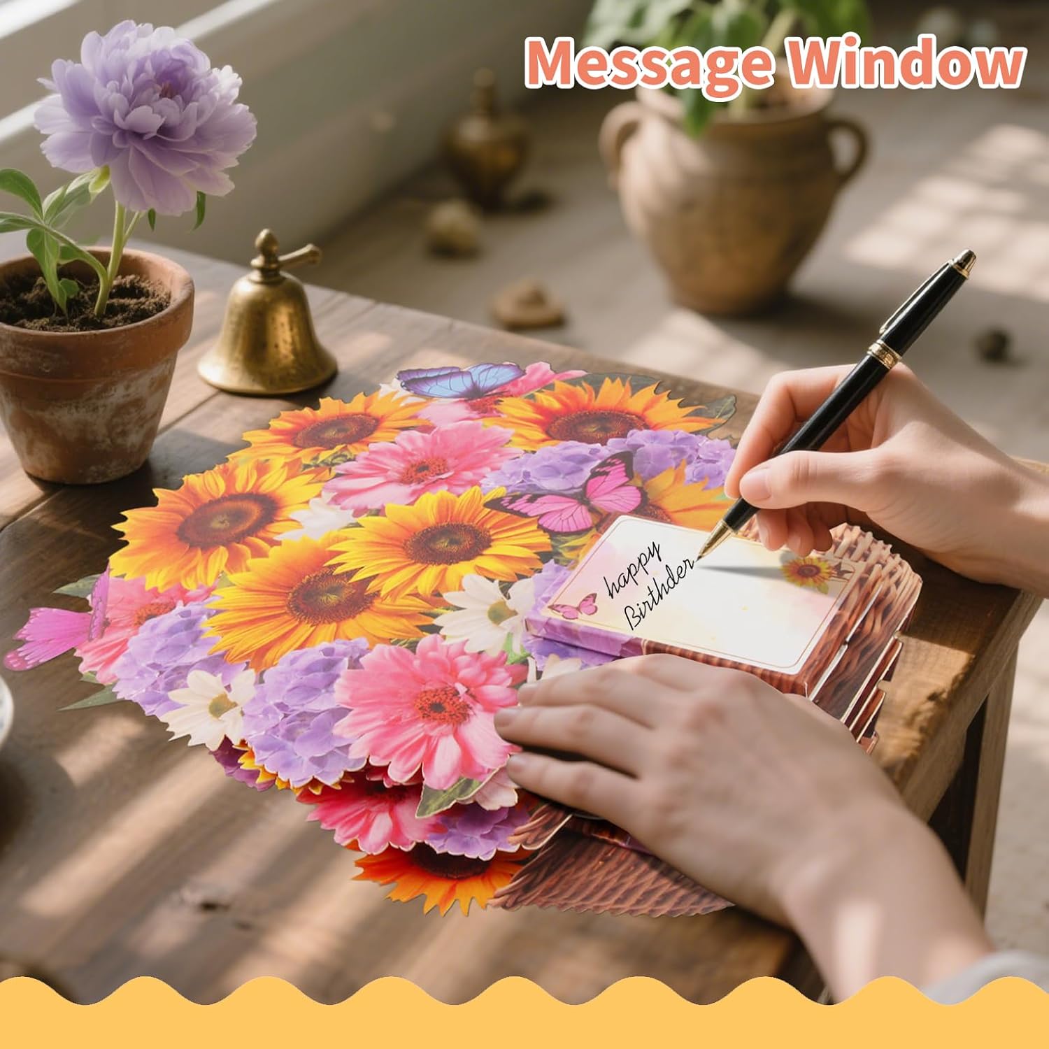 MZD8391 birthday pop-up card with music and lights, featuring a colorful happy birthday design and intricate paper craft details