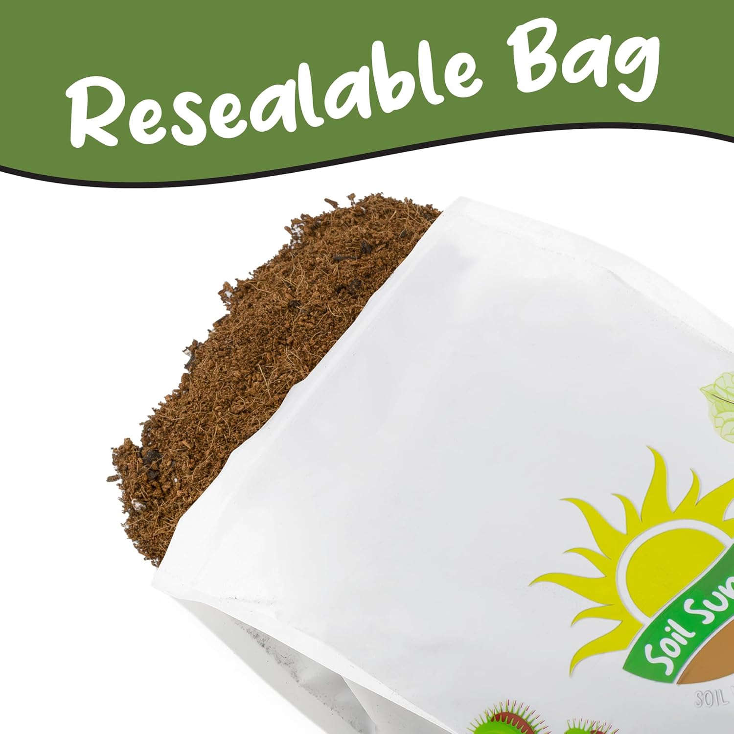 Soil Sunrise terrarium potting soil mix in a 4-quart bag, with blended filtering for healthy plant growth and vibrant terrariums.