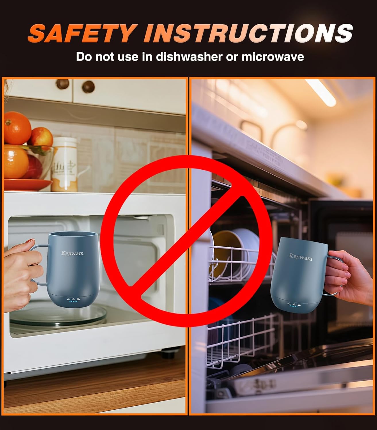 Kepwam Self Heating Coffee Mug T2, 16oz Smart Heated Coffee Mug, 150 Min Battery