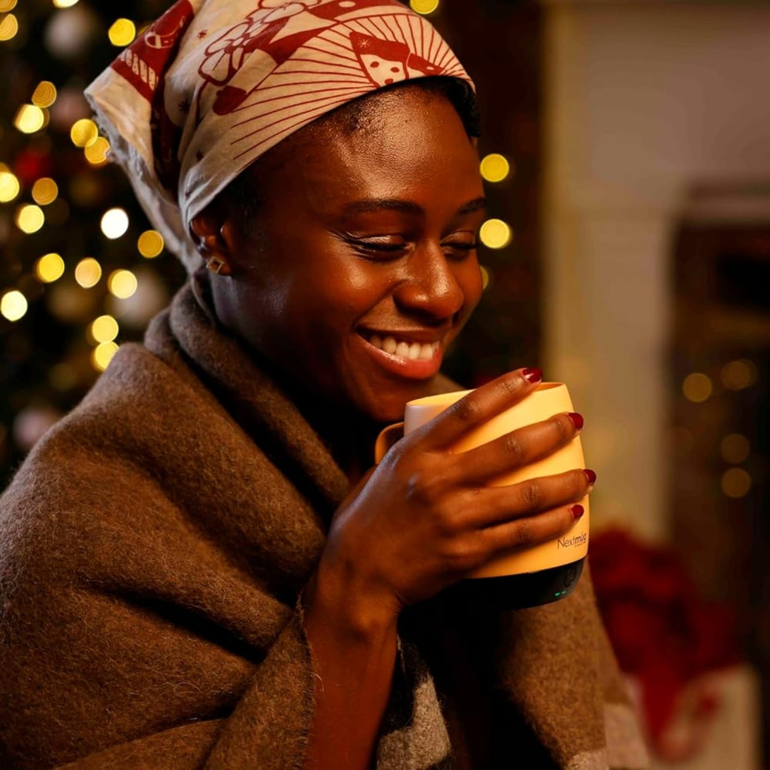 Nextmug - Temperature-Controlled, Self-Heating Coffee Mug (Burgundy - 14 oz.)