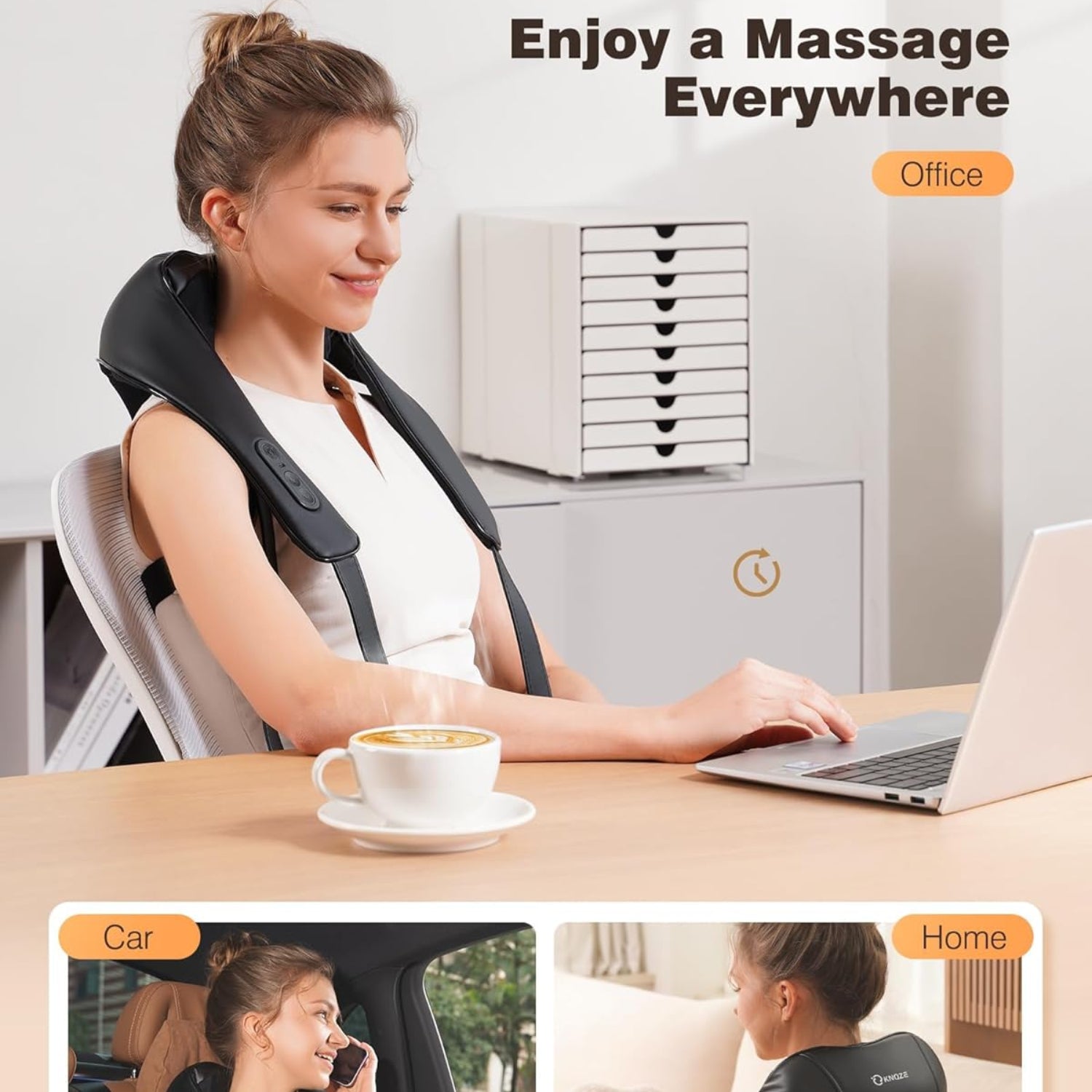 Neck and Shoulder Massager with Heat, Cordless Back and Neck Massager
