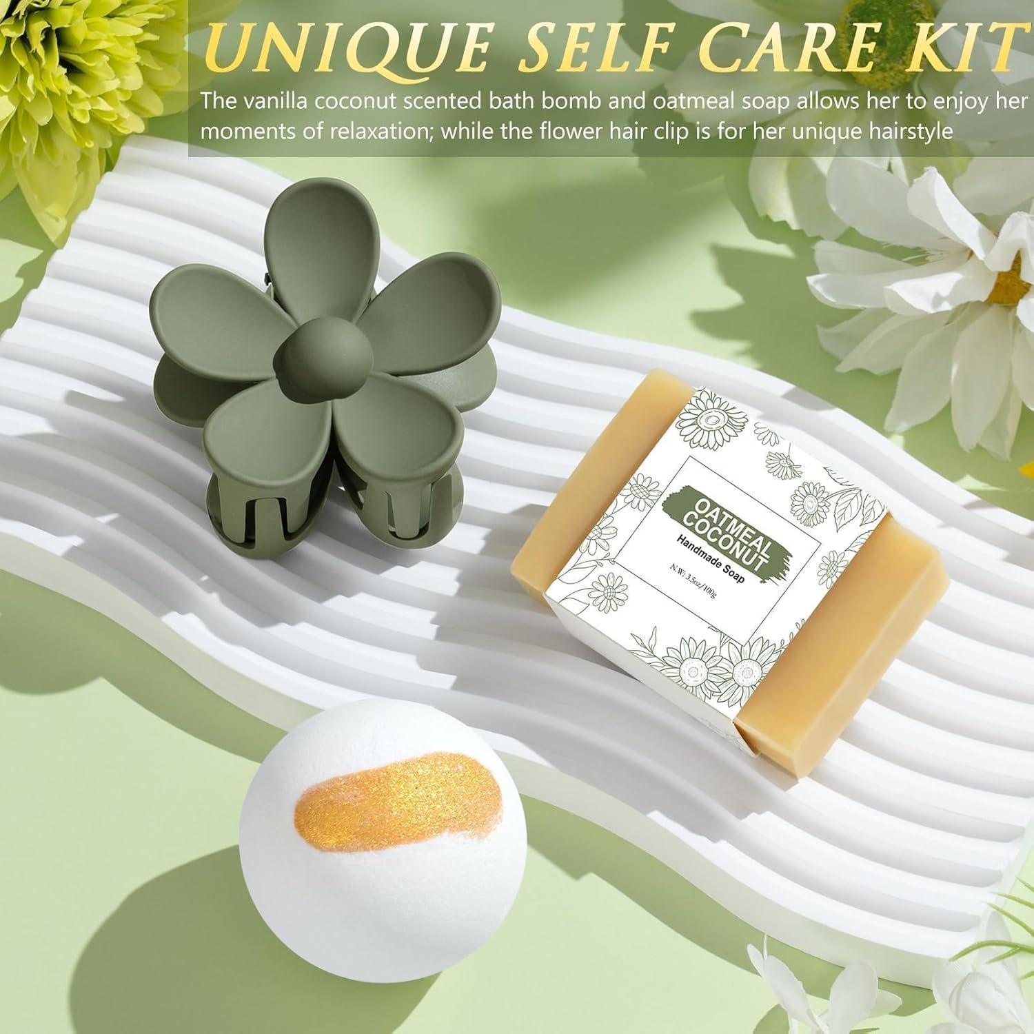 MAYICIVO self-care birthday gift basket for women with spa products and wellness items in a decorative gift box.