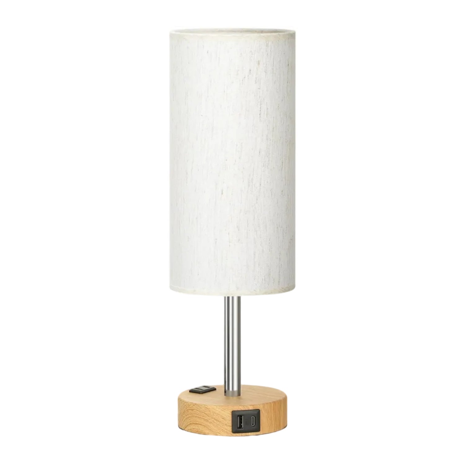 Fenmzee bedside table lamp for bedroom with 3-way dimmable touch control and USB-C port, shown on a nightstand with a modern design.
