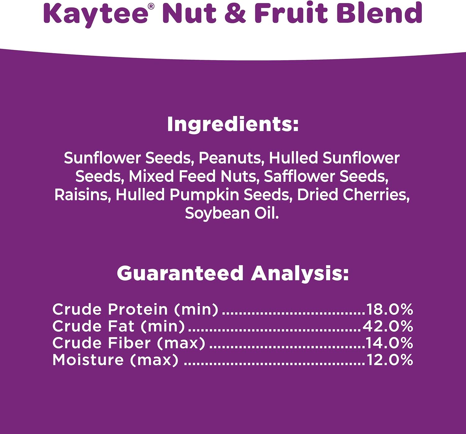 Kaytee Nut & Fruit Wild Bird Seed in 5 lb bag, featuring a colorful mix of nuts and dried fruits for wild birds.