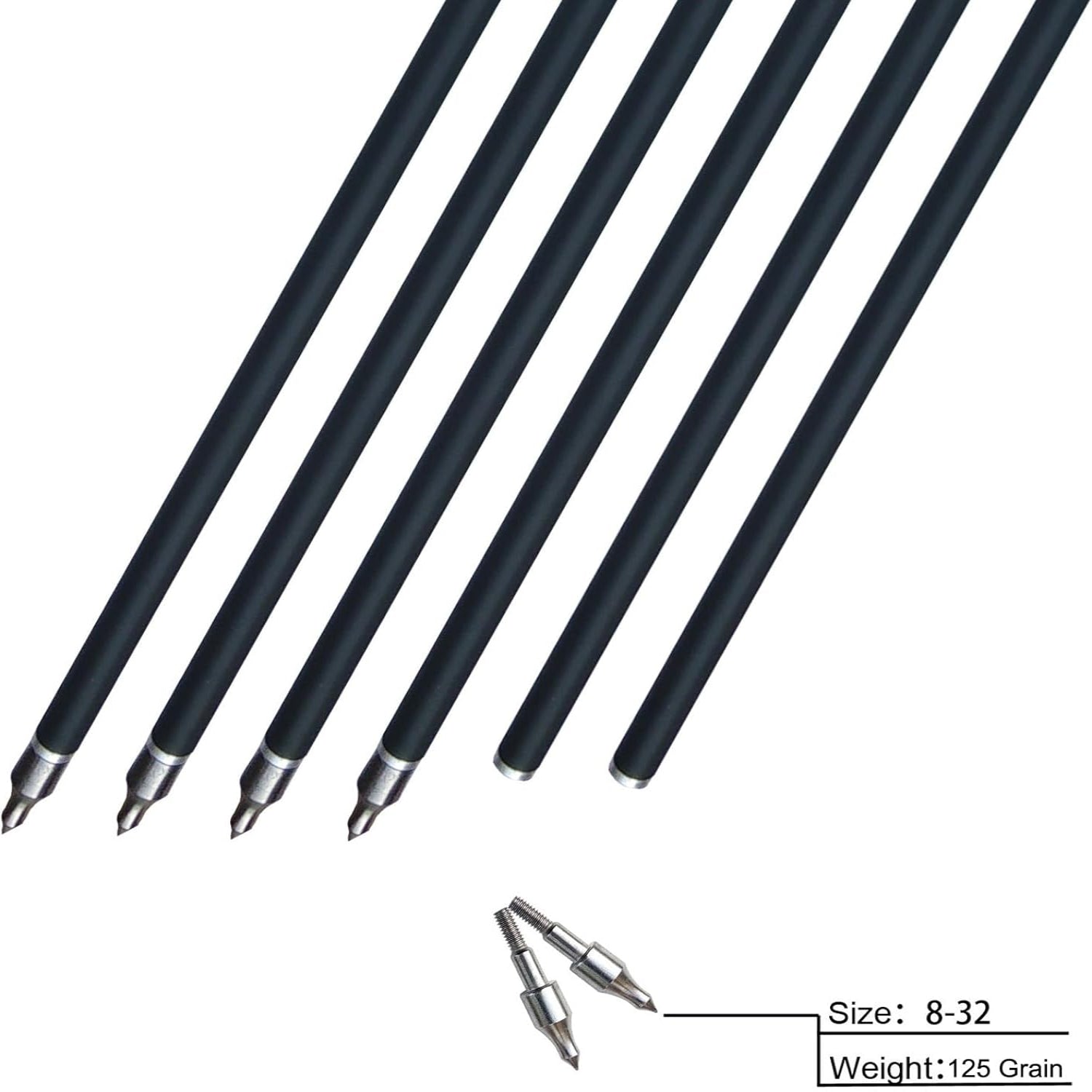 TIT-COYO 20-22 inch carbon crossbow bolts and broadheads set with crossbow arrows displayed with tips and shafts visible.