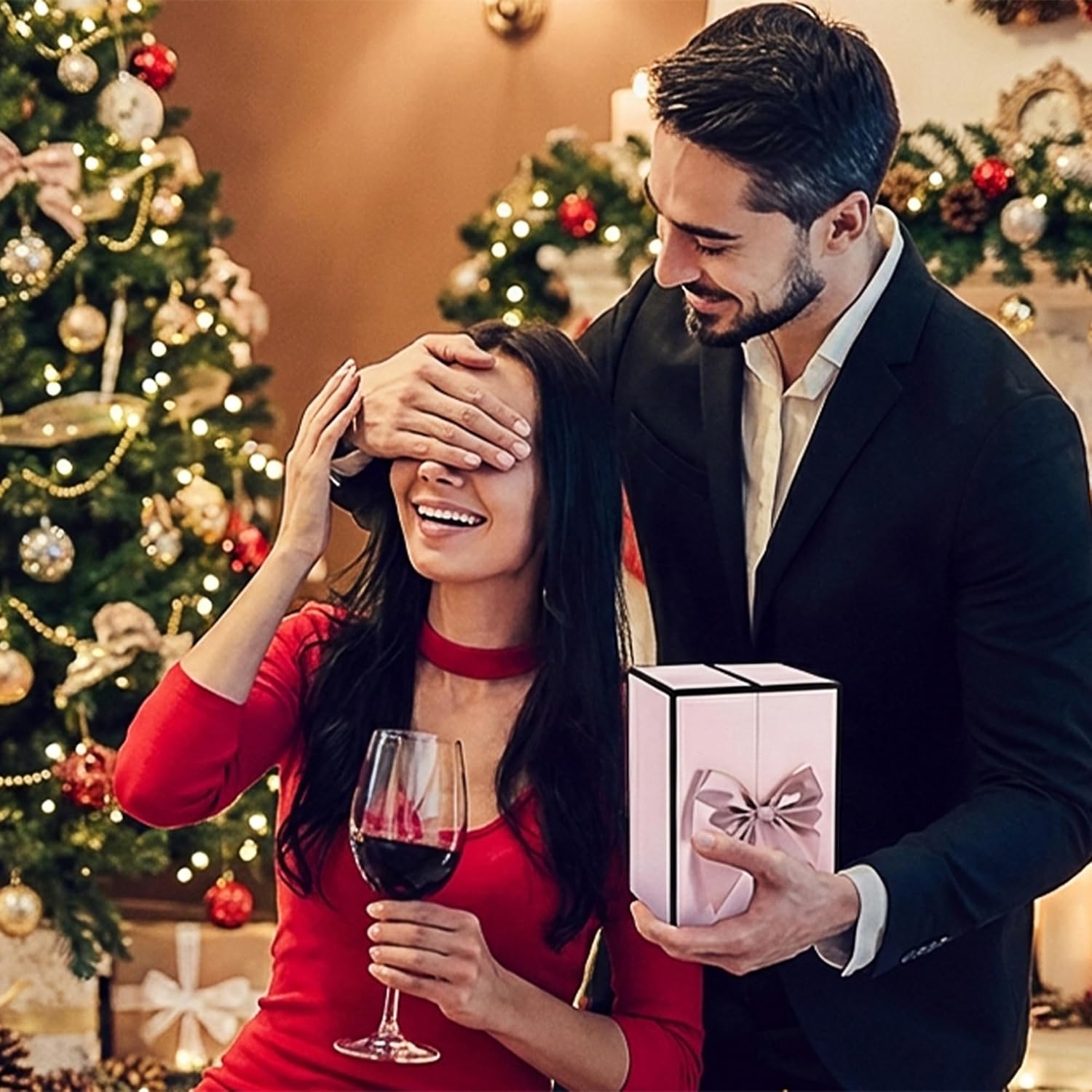 ADDWel Preserved Real Rose with I Love You Necklace in 100 Languages, Eternal Red Rose