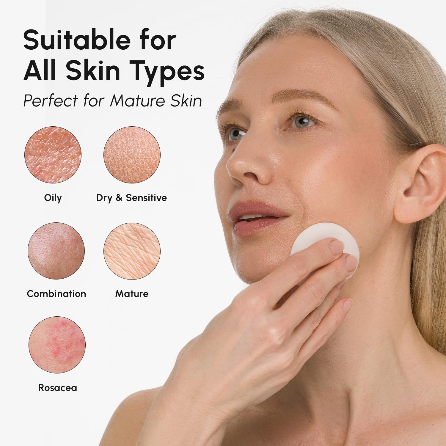 MAREE Glycolic Acid Pads - Toner Pads for Face Cleansing - Exfoliating Pad with Tea