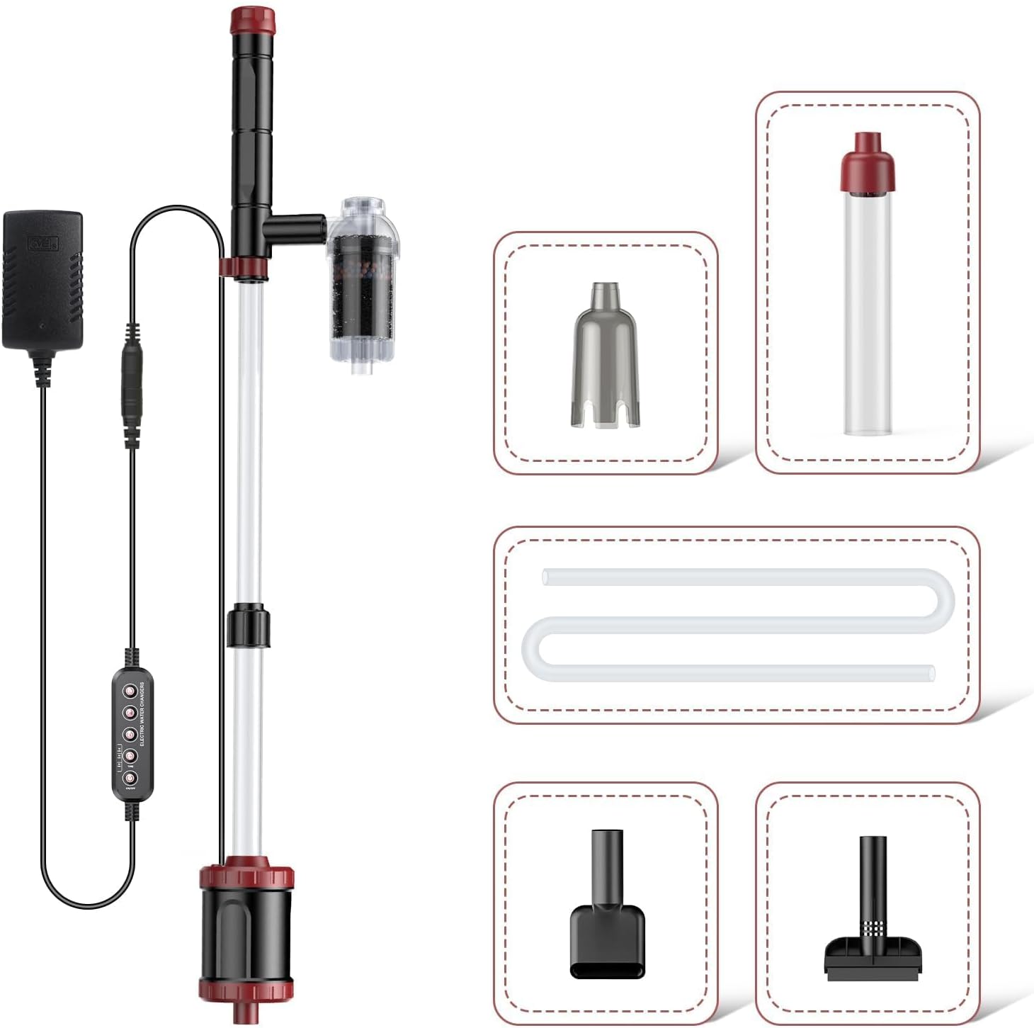AKKEE electric aquarium gravel cleaner with 36W power, designed for cleaning fish tank gravel and maintaining aquarium cleanliness.