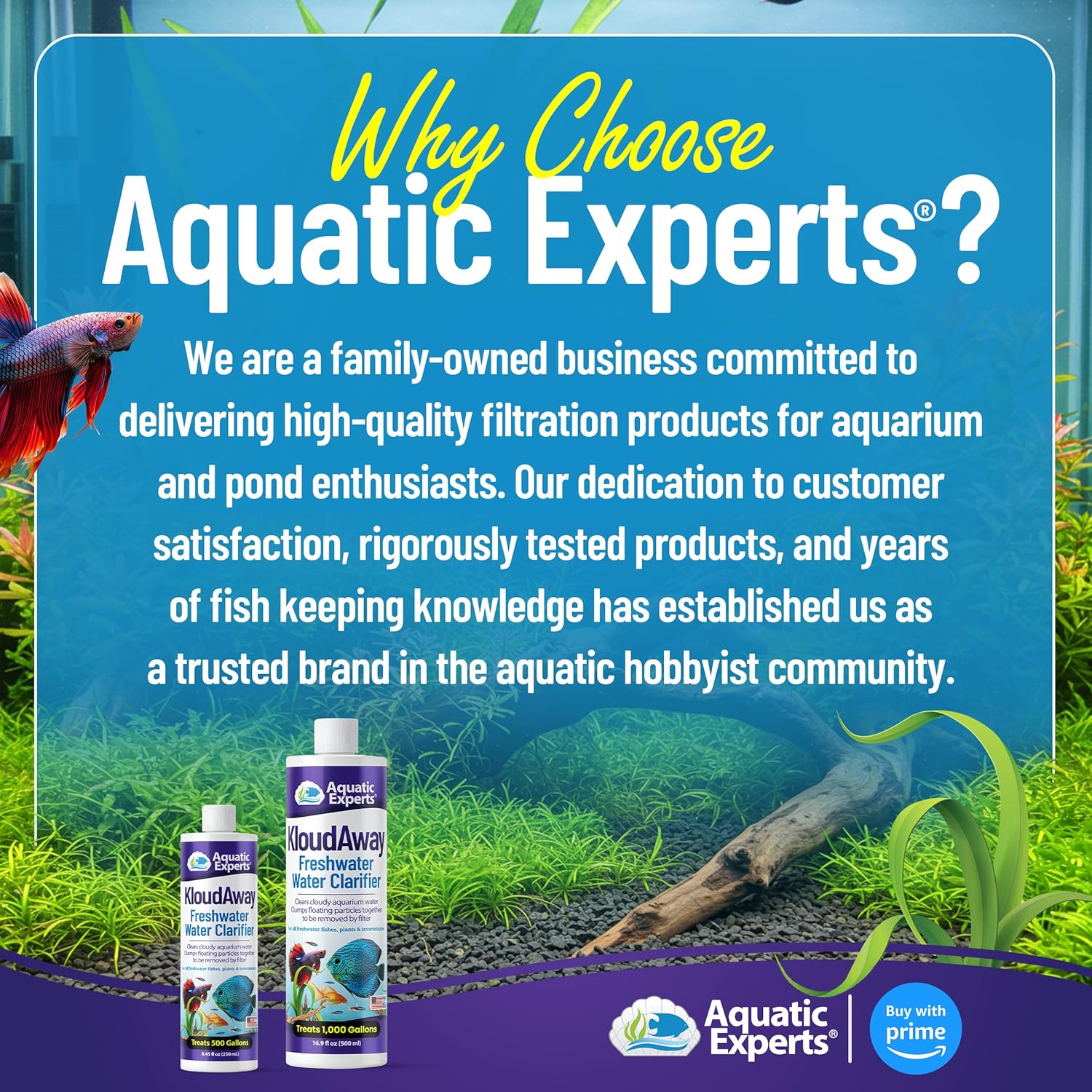 KloudAway Freshwater Aquarium Water Clarifier - Clears Cloudy Water