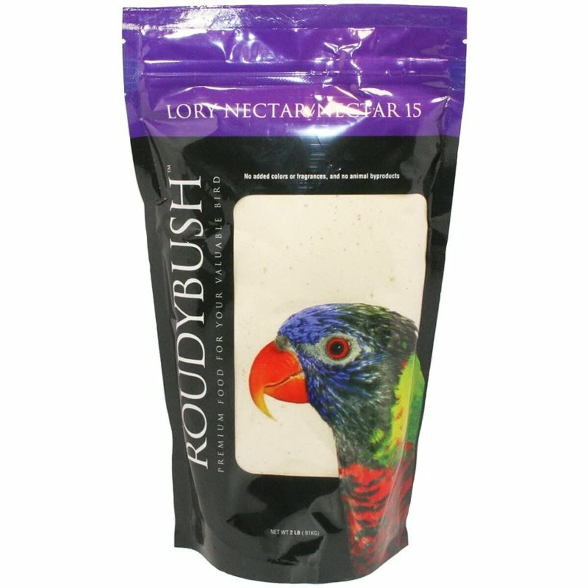 Roudybush Lory Nectar 2lb low sugar bird food for lories with yeast-based formula