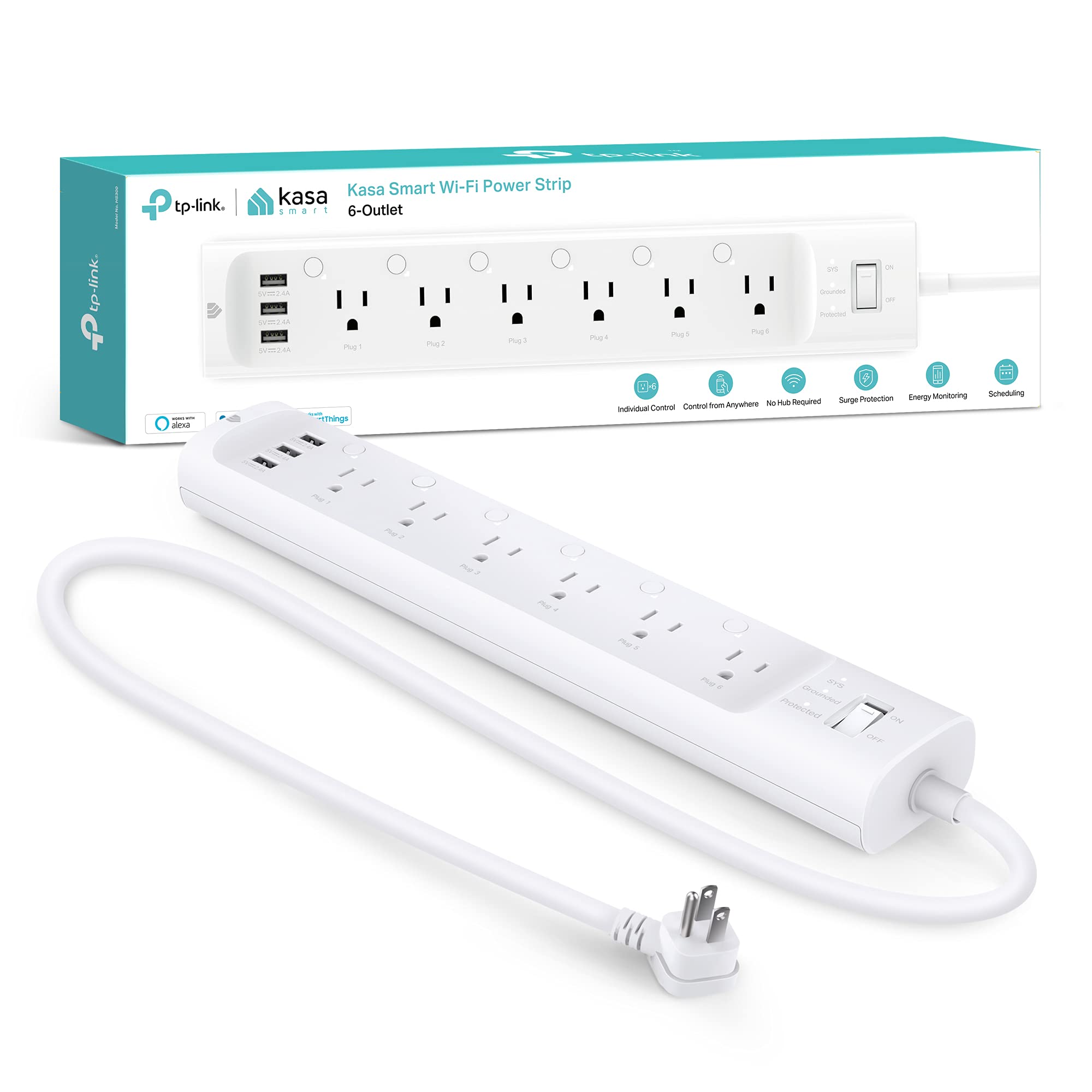 Kasa Smart Plug Power Strip HS300 Smart Outlet No Hub