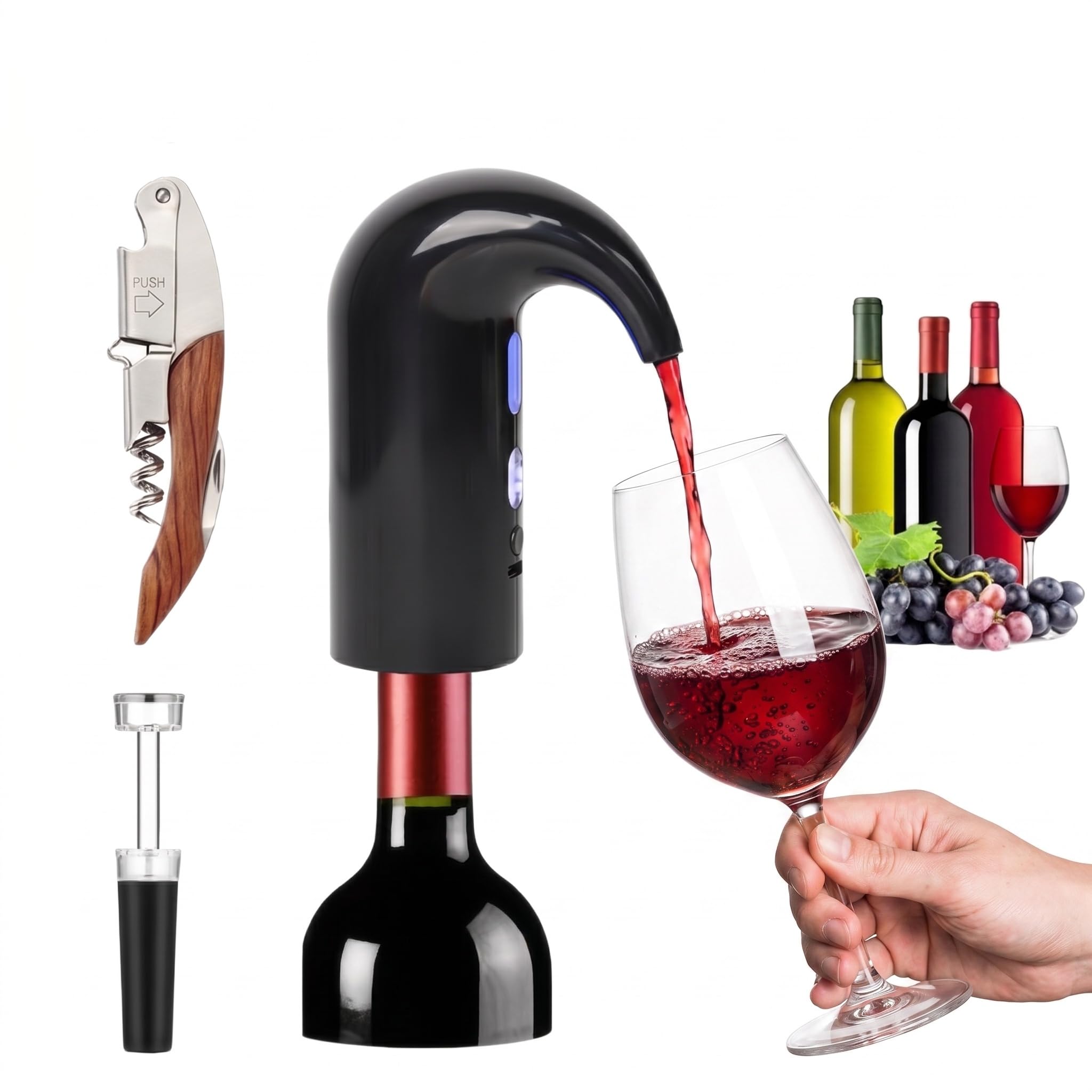 Hotool Electric Wine Aerator Automatic Wine Dispenser Pump