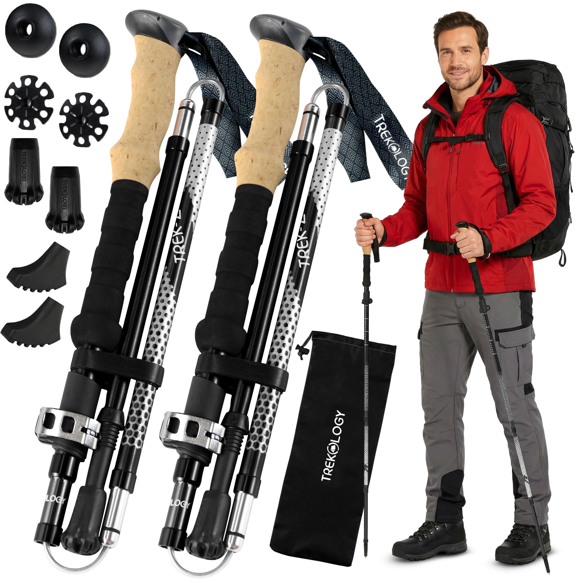 Trekology Trek Z Hiking Trekking Poles Walking Stick for Men