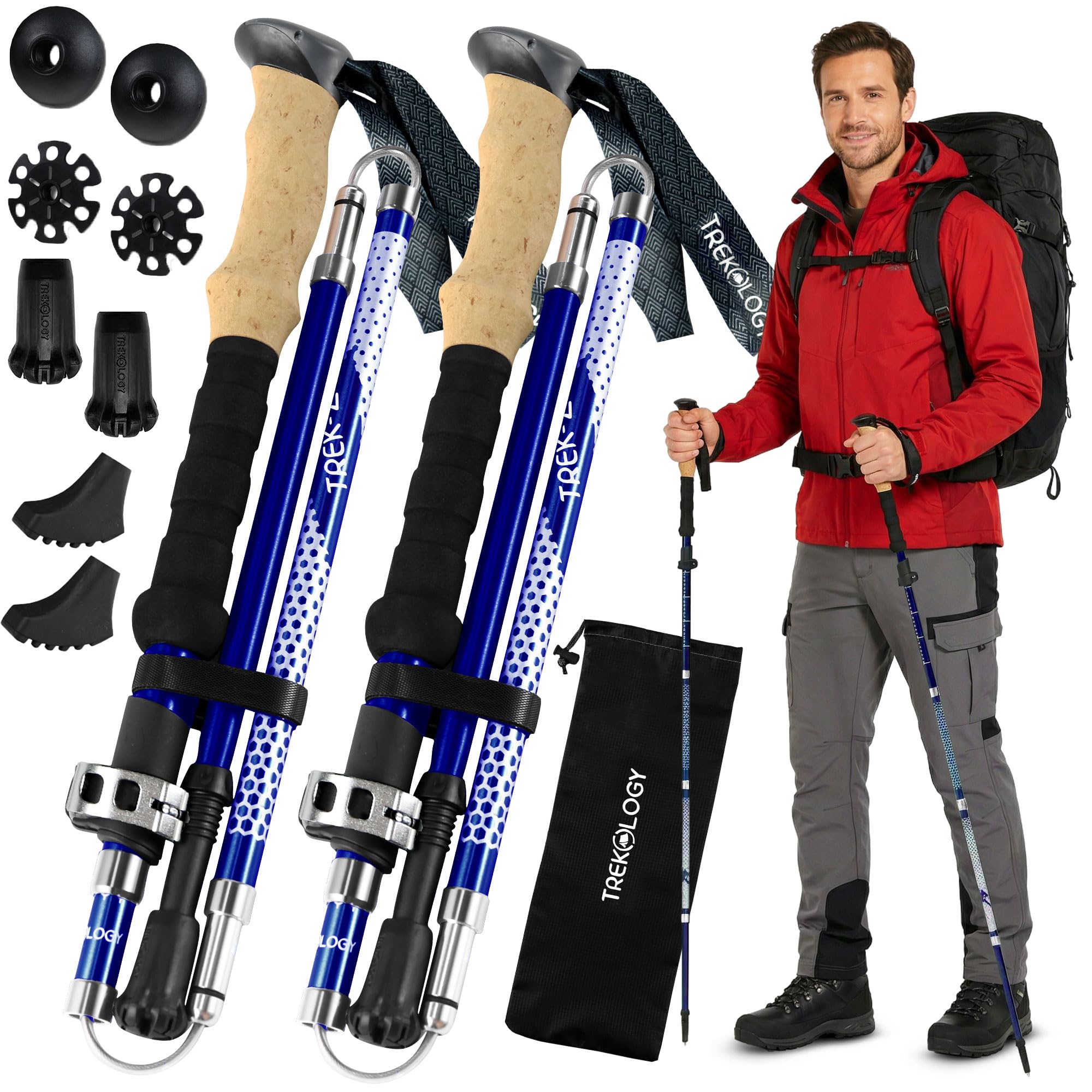 Trekology Trek Z Hiking Trekking Poles Walking Stick for Men