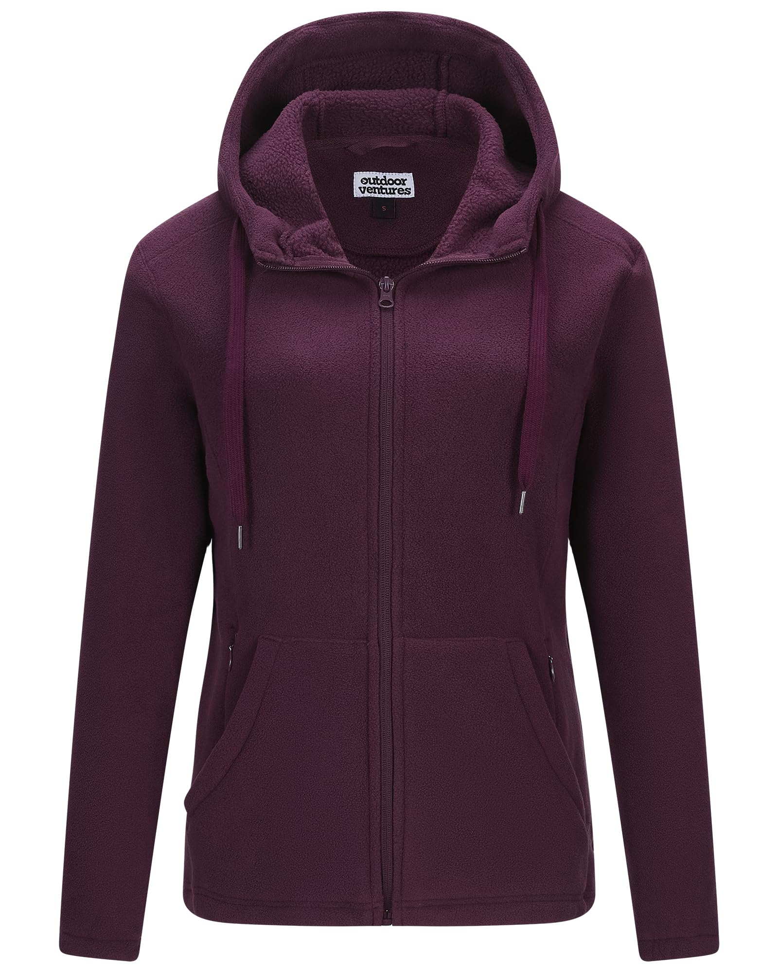 Outdoor Ventures Women s Hooded Polar Fleece Jacket Zip Up
