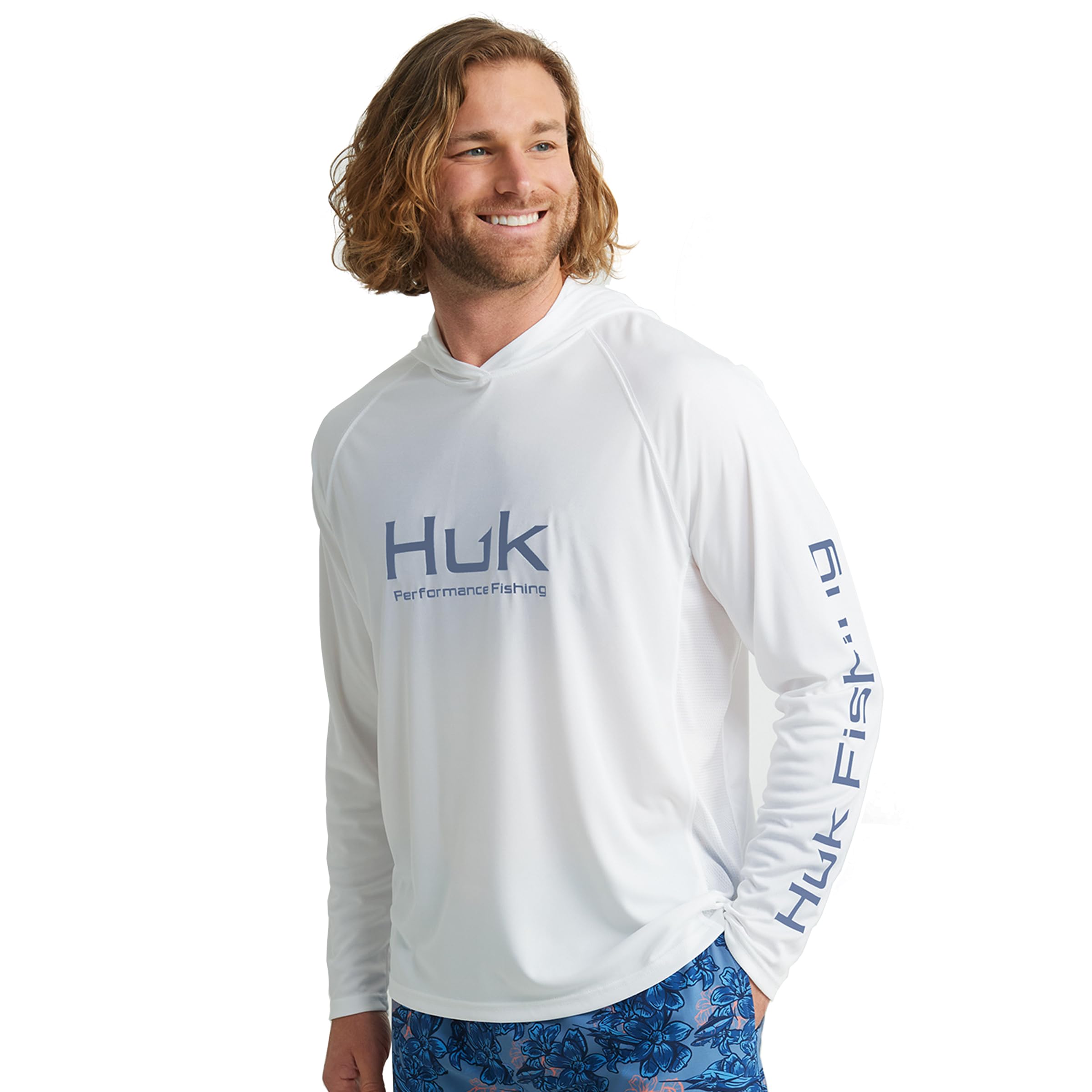 HUK Mens Pursuit Vented Long Sleeve Hoodie Fishing Shirt