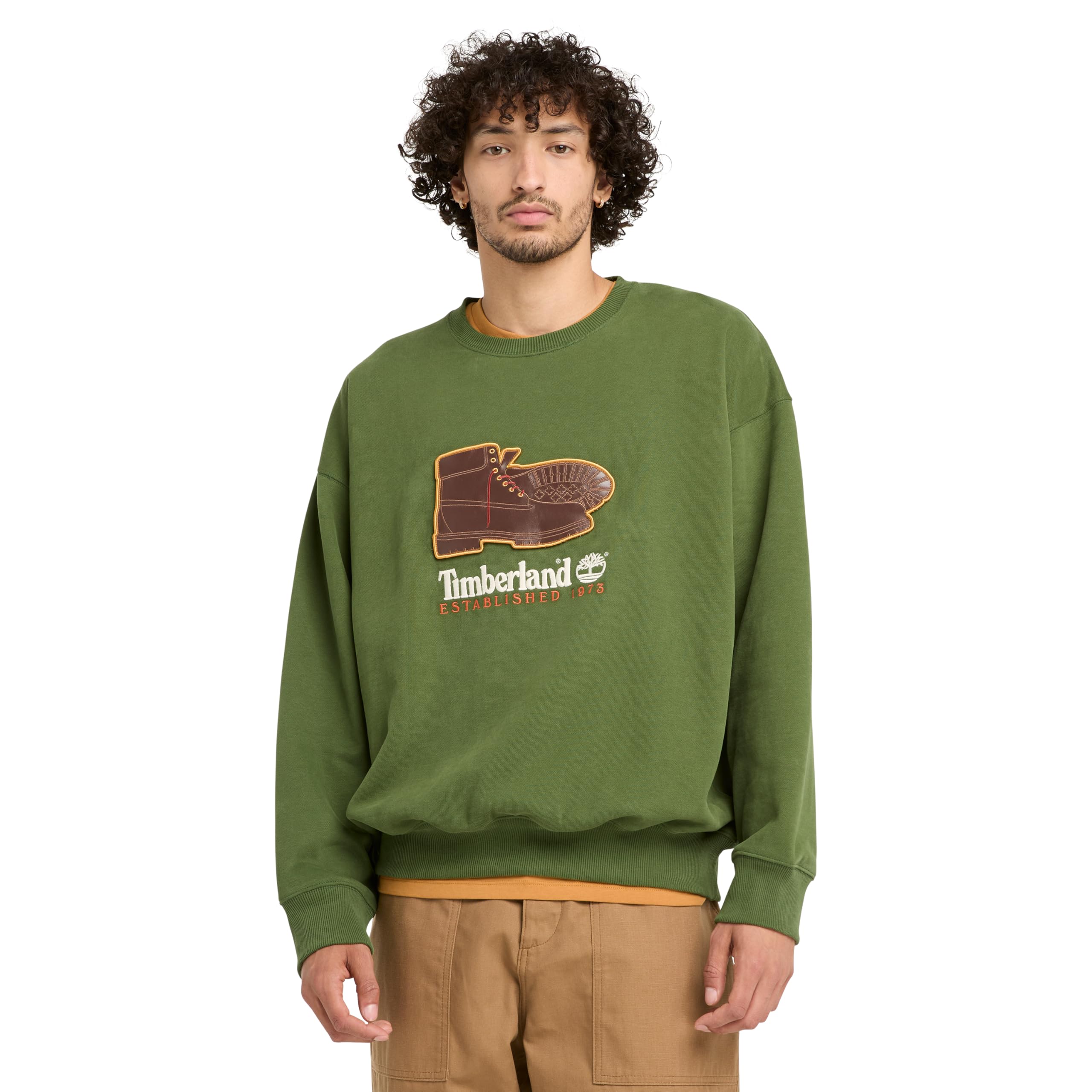 Timberland Men s New Box Fit Badge Crew Neck Sweatshirt