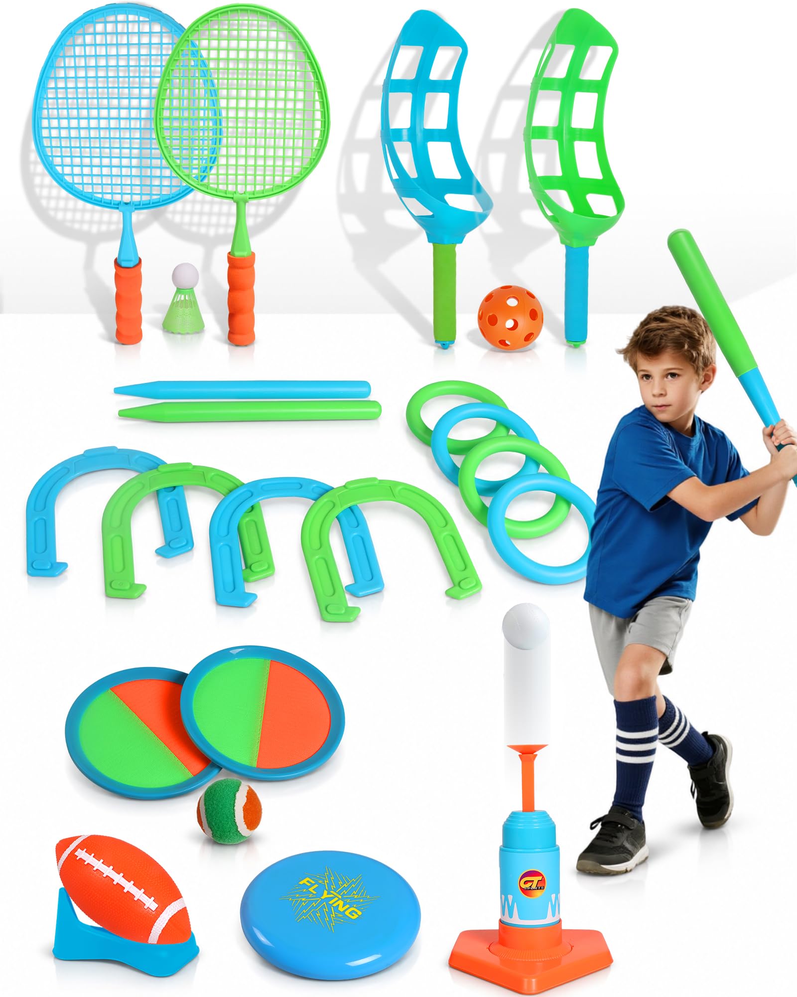 8 in 1 Backyard Games Set Outdoor Family Game Bundle for