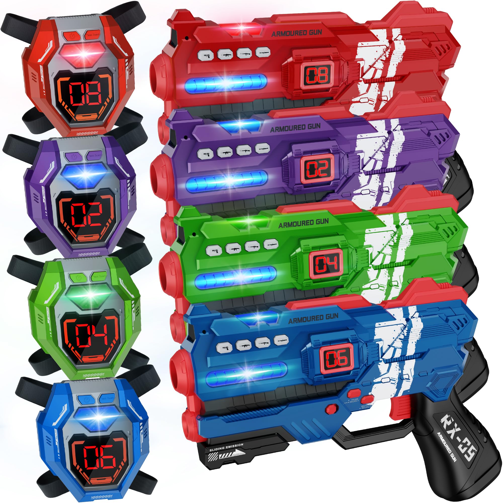 Laser Tag Guns Set of 4 Laser Tag Guns with Digital LED
