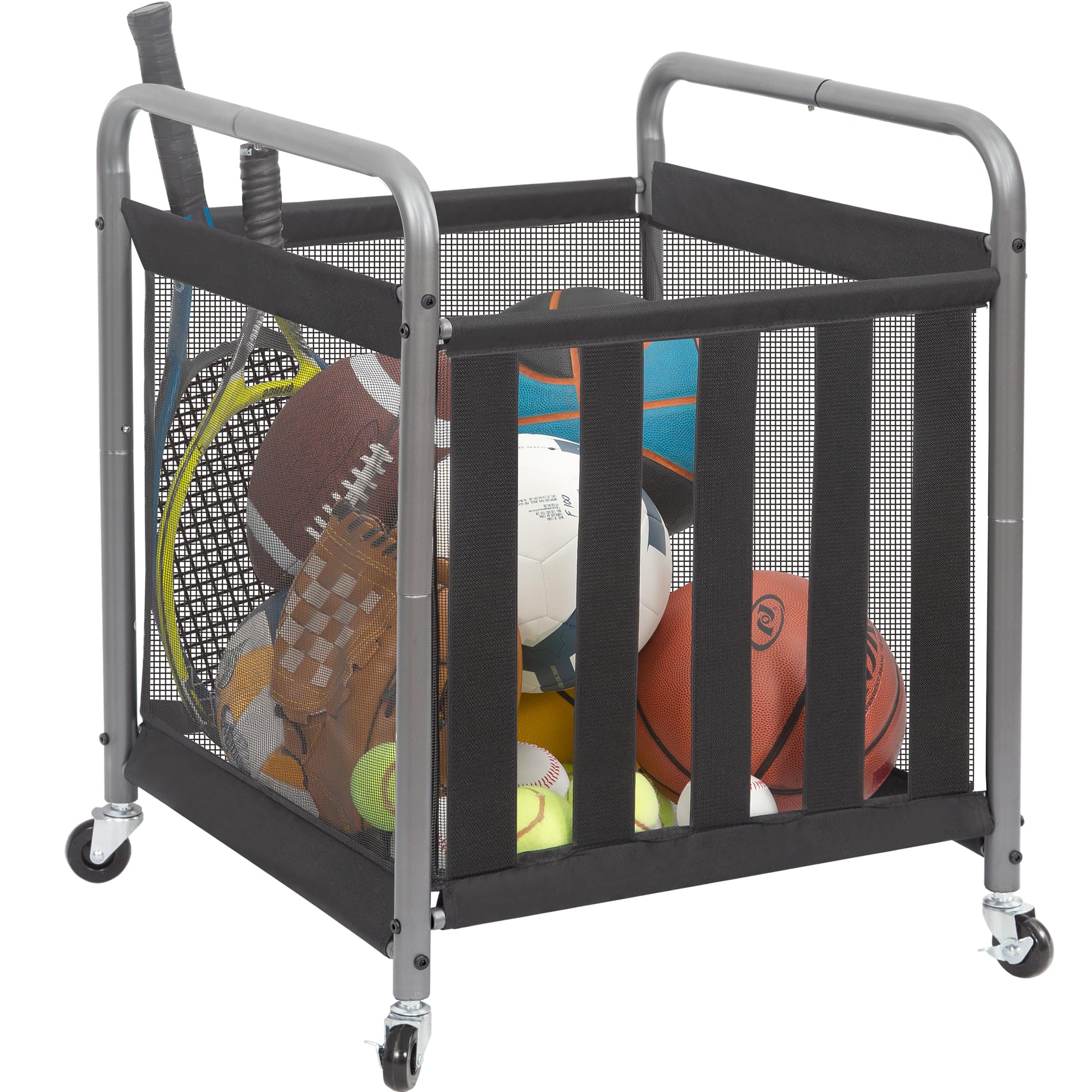 STORAGE MANIAC Ball Storage Bin Rolling Sports Ball Cart