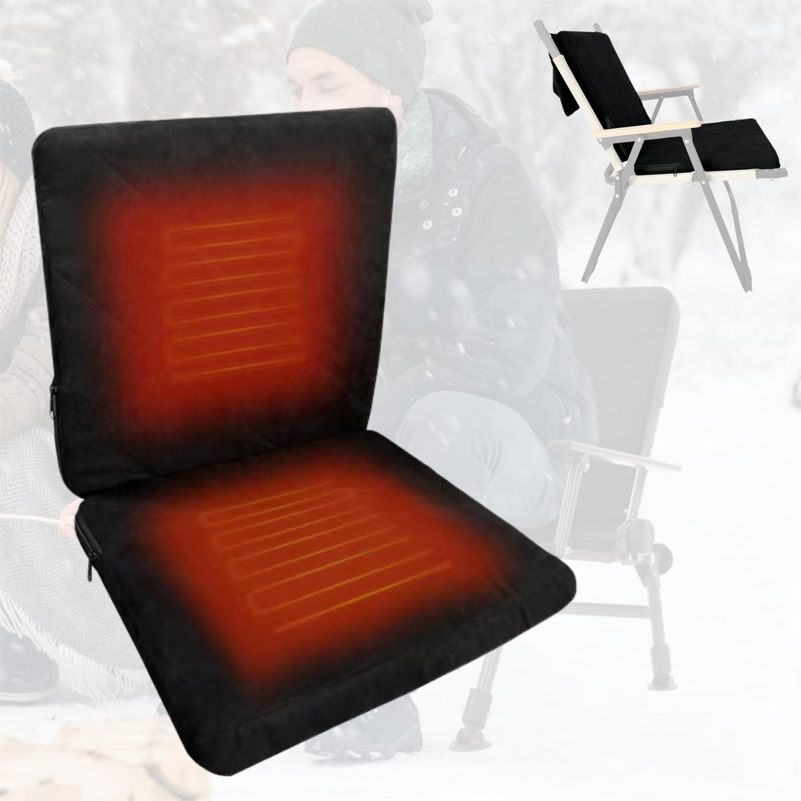 Heated Seat Cushion Foldable Memory Foam Heated Seat Pad