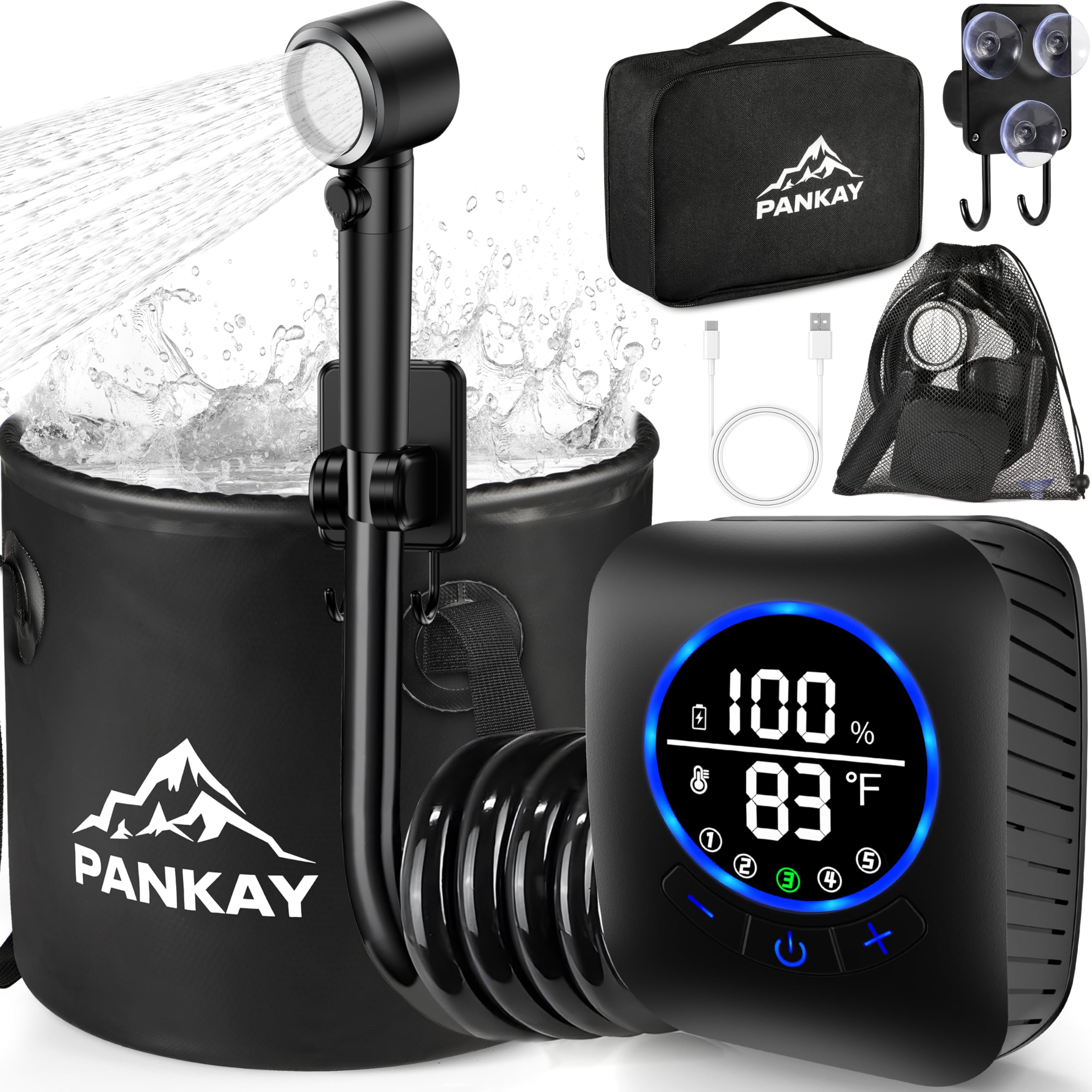 Rechargeable Portable Shower Pump for Camping 8000mAh XL