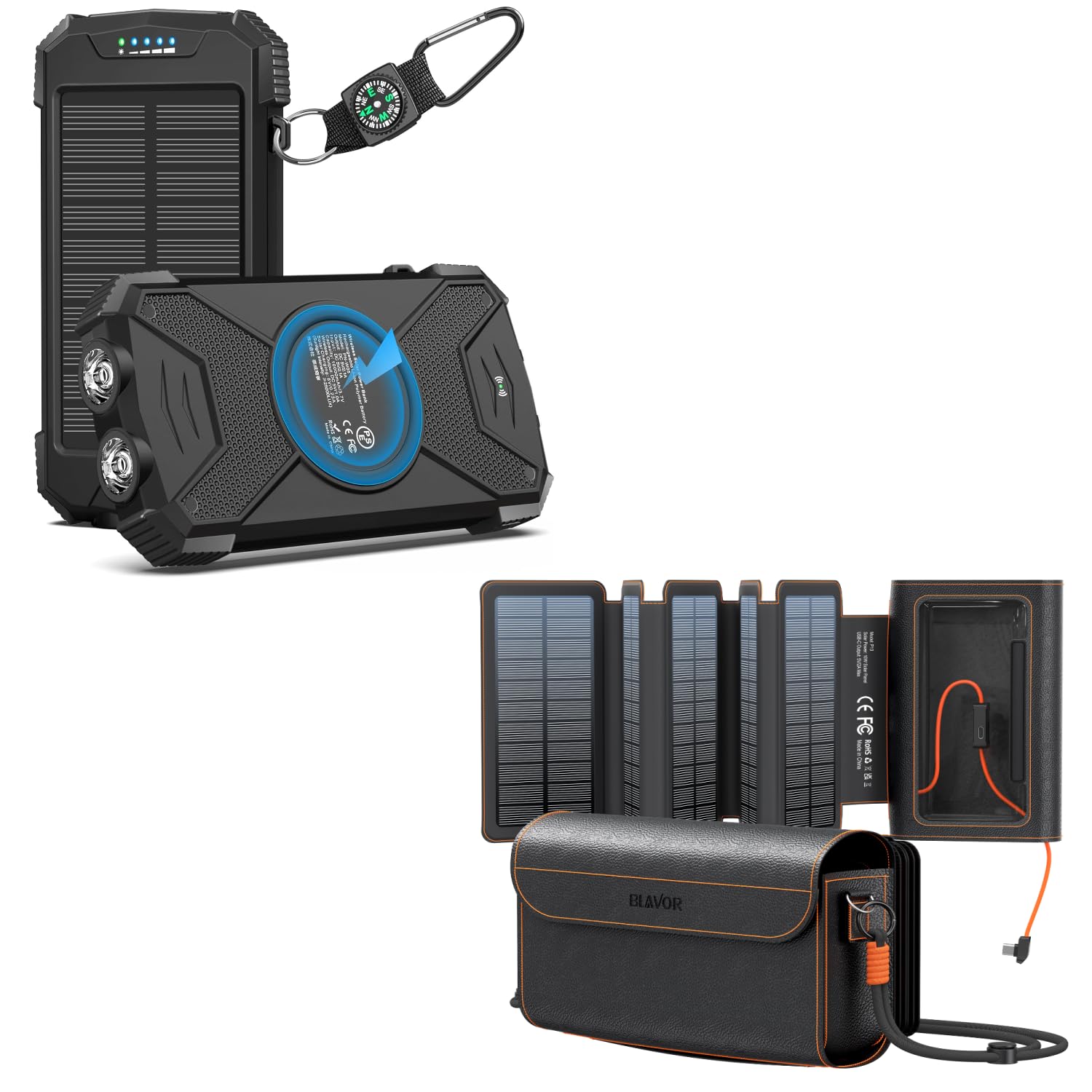 BLAVOR Portable Foldable Solar Charging Pack with Built in