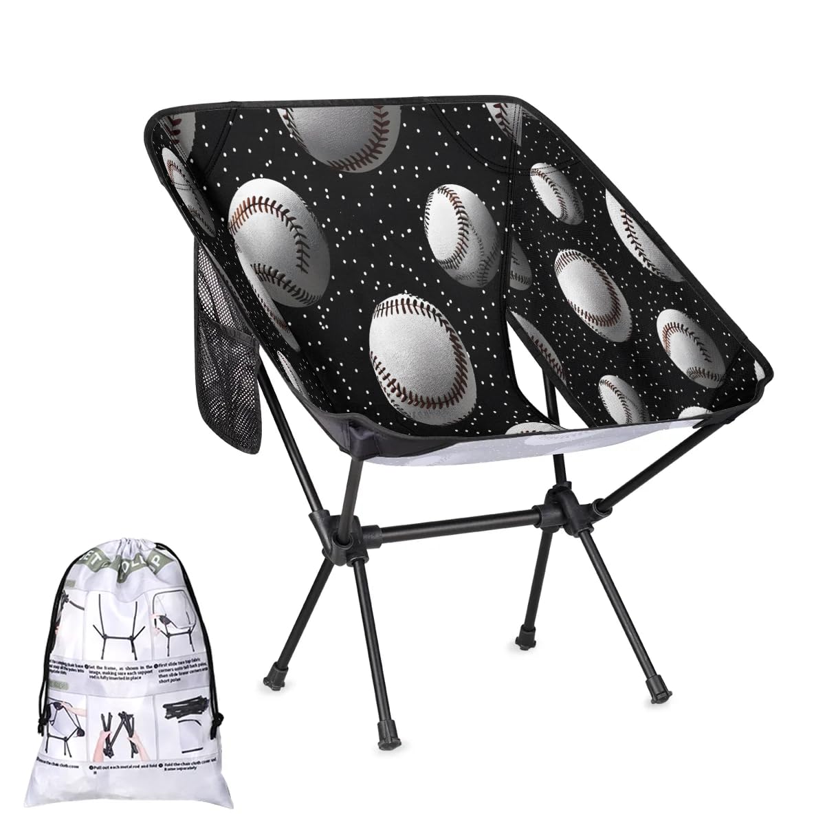 Baseball Sports Sky Camping Chairs for Adults Ultralight