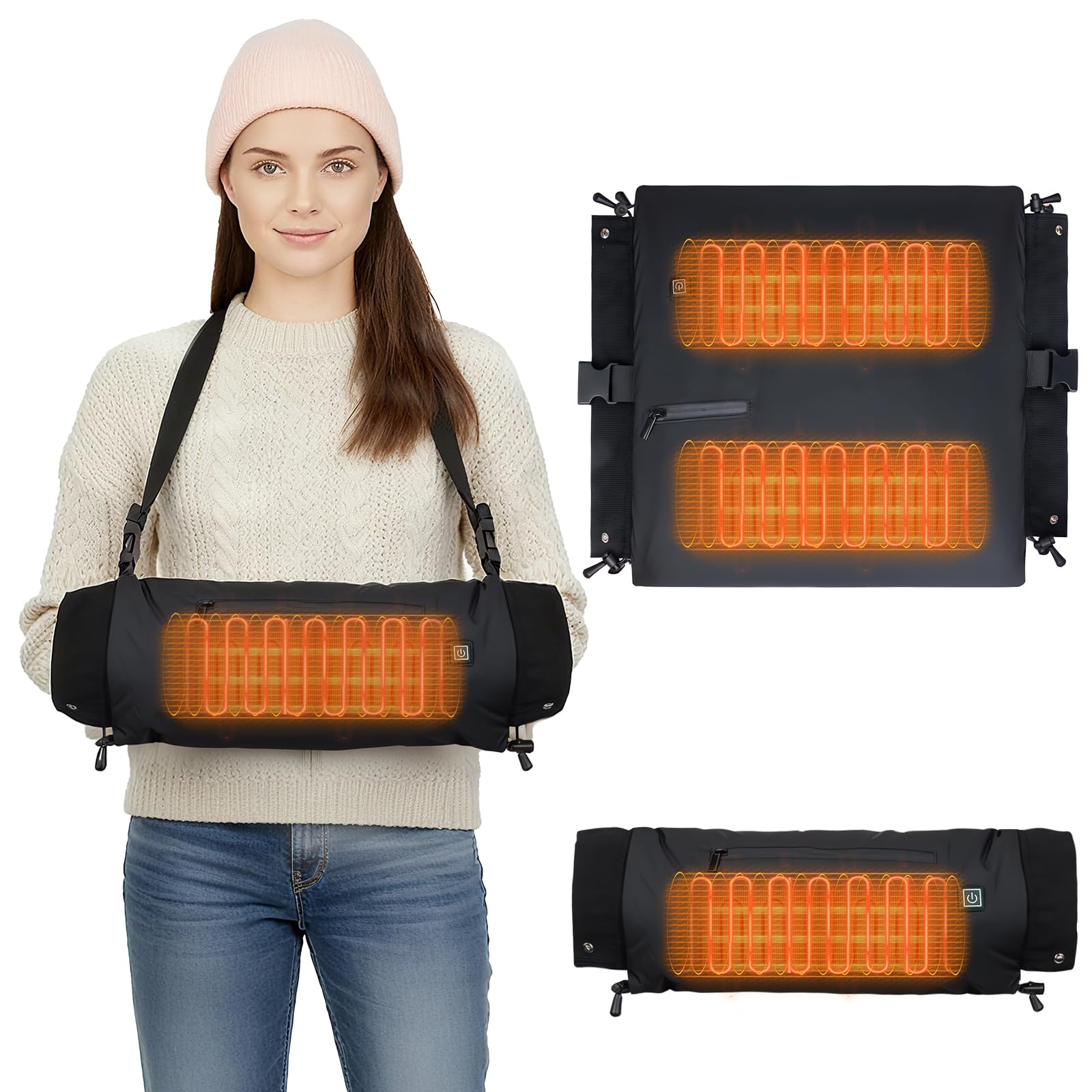 Rechargeable Heated Hand Warmer Pouch with 10000mAh Power