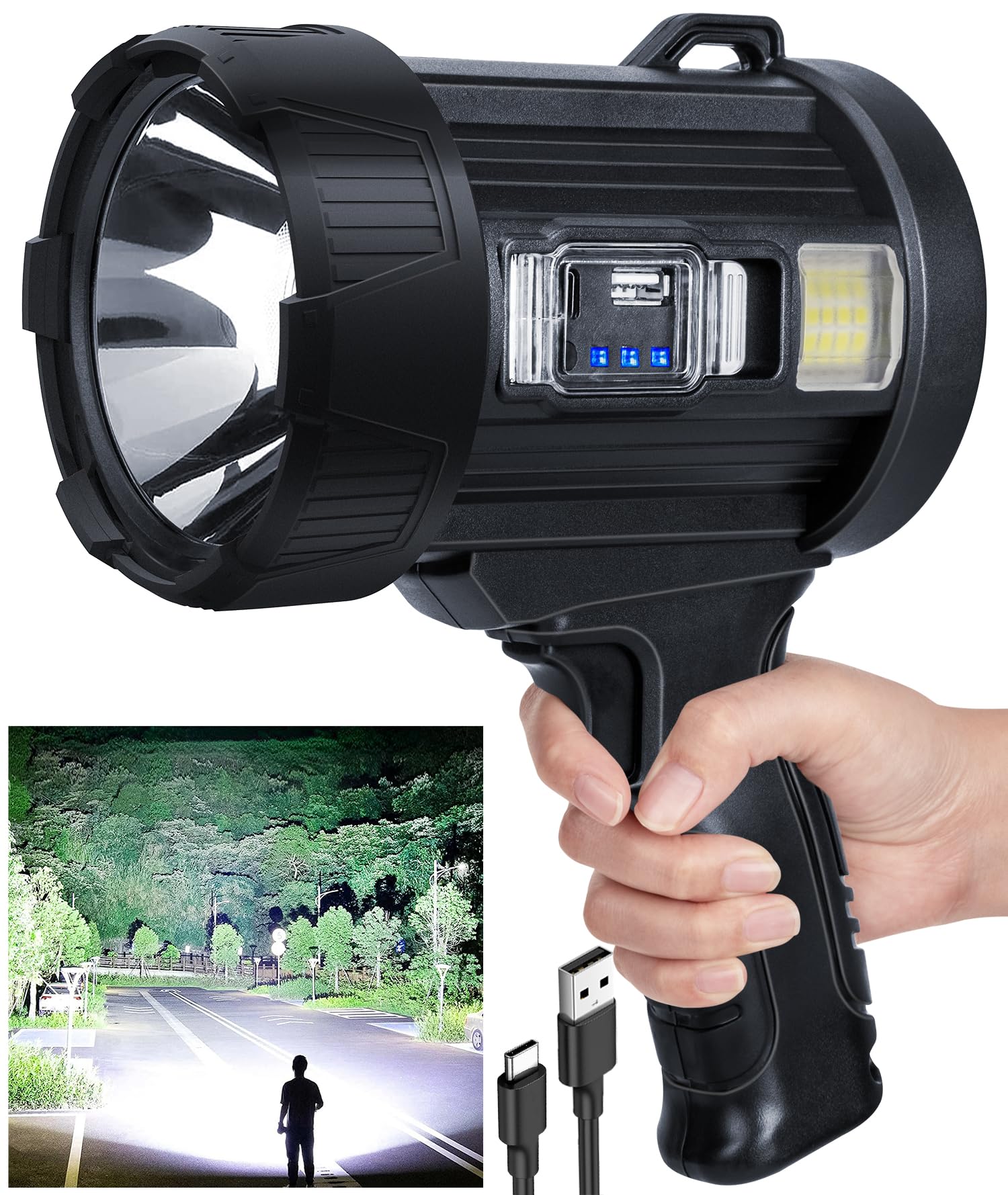 Rechargeable Spotlight 2000000 LM Super Bright Handheld Spot