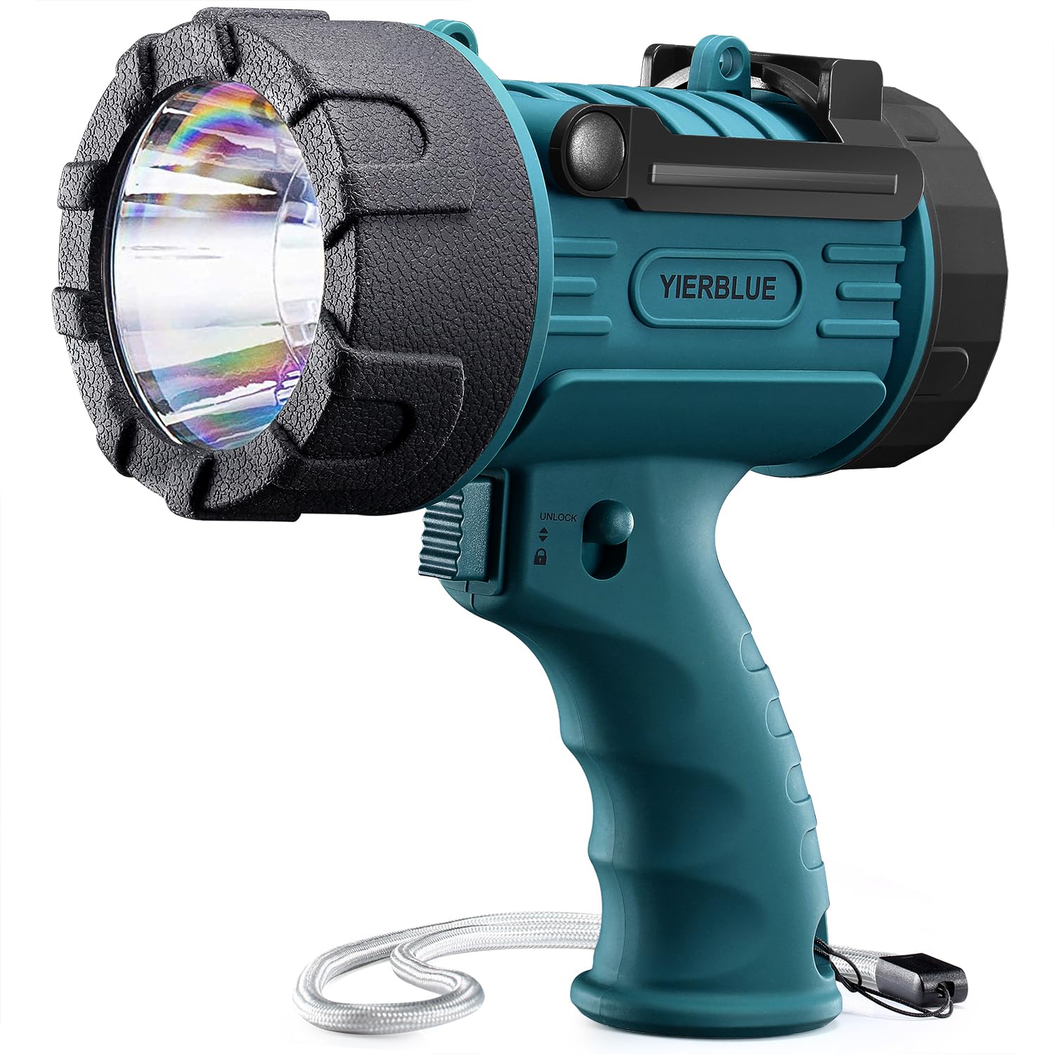 YIERBLUE Rechargeable Spotlight Flashlight 2000 000 Lumen