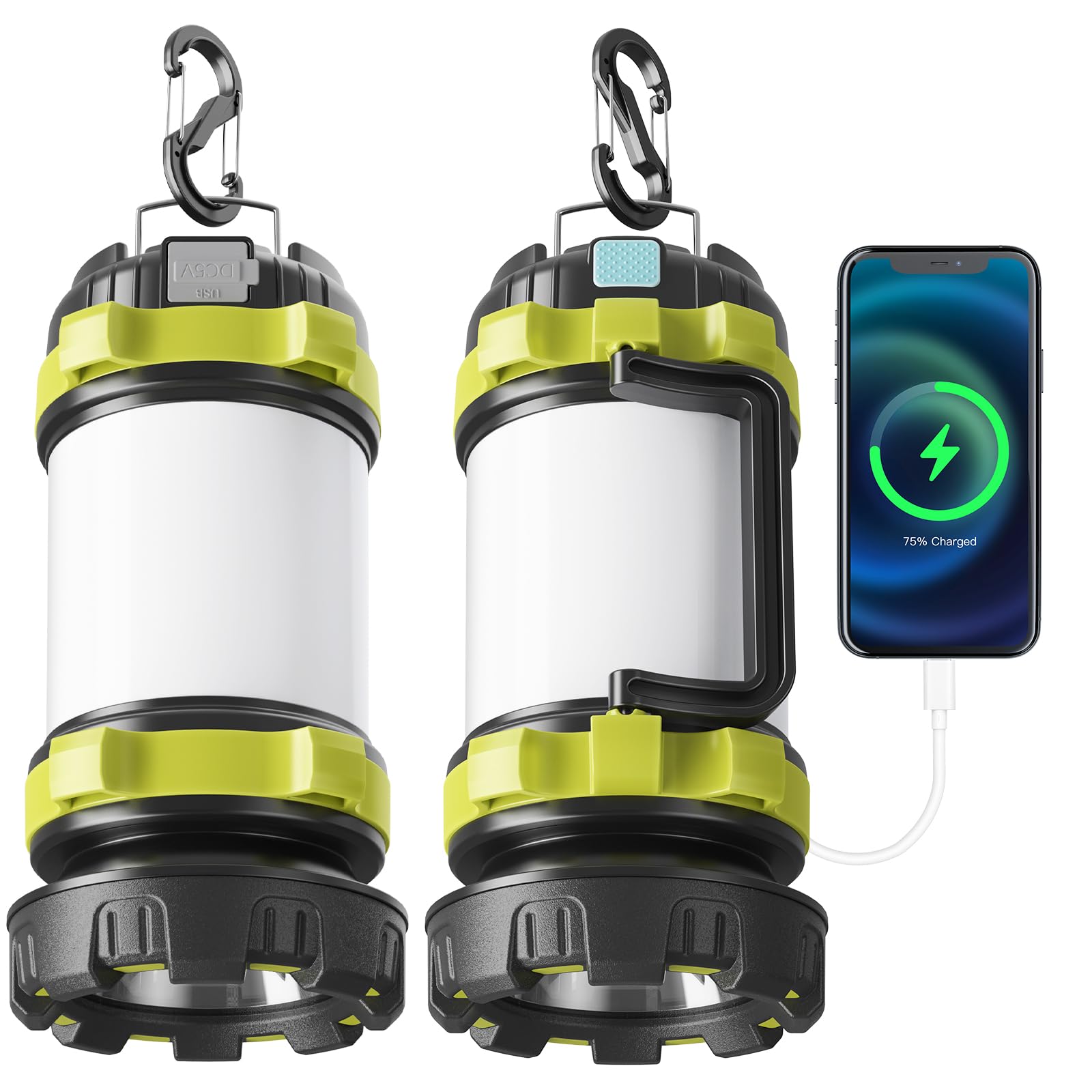 Alpswolf 2Pack Camping Lantern Rechargeable Flashlight