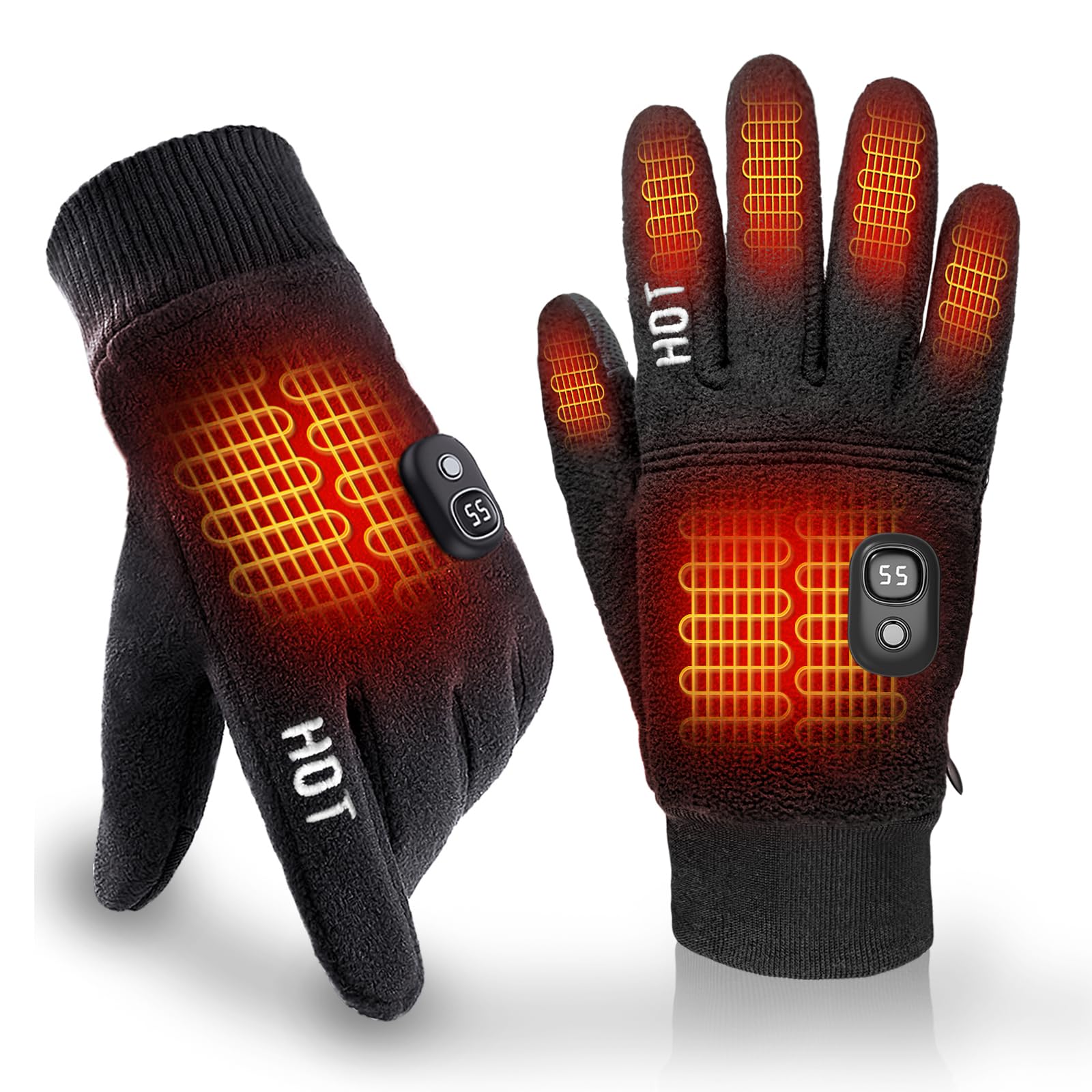 Rechargeable Heated Winter Gloves for Women Men with
